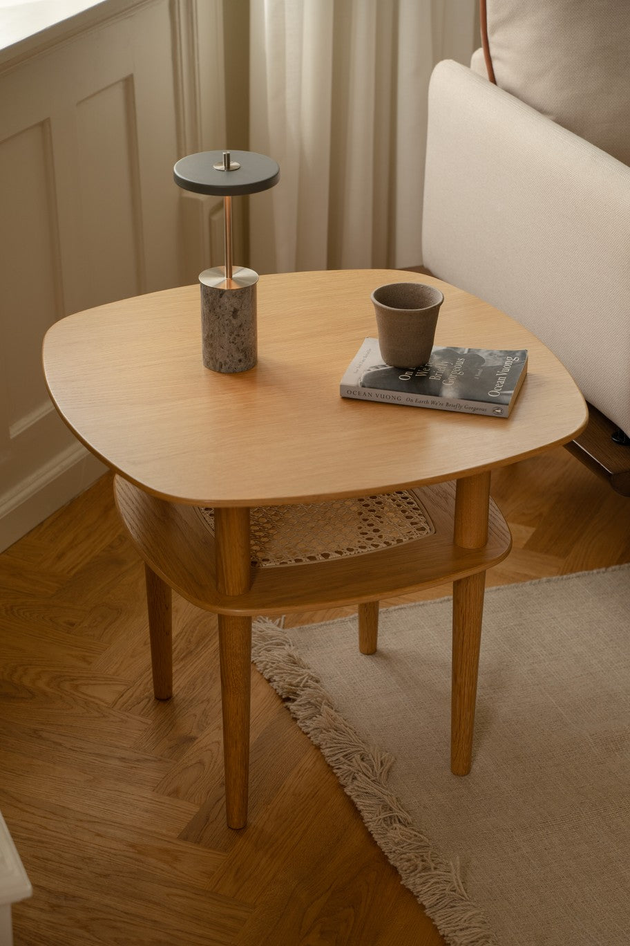 ASTERIA MOVE MINI Table Lamp in Gray Marble with Gold Accent