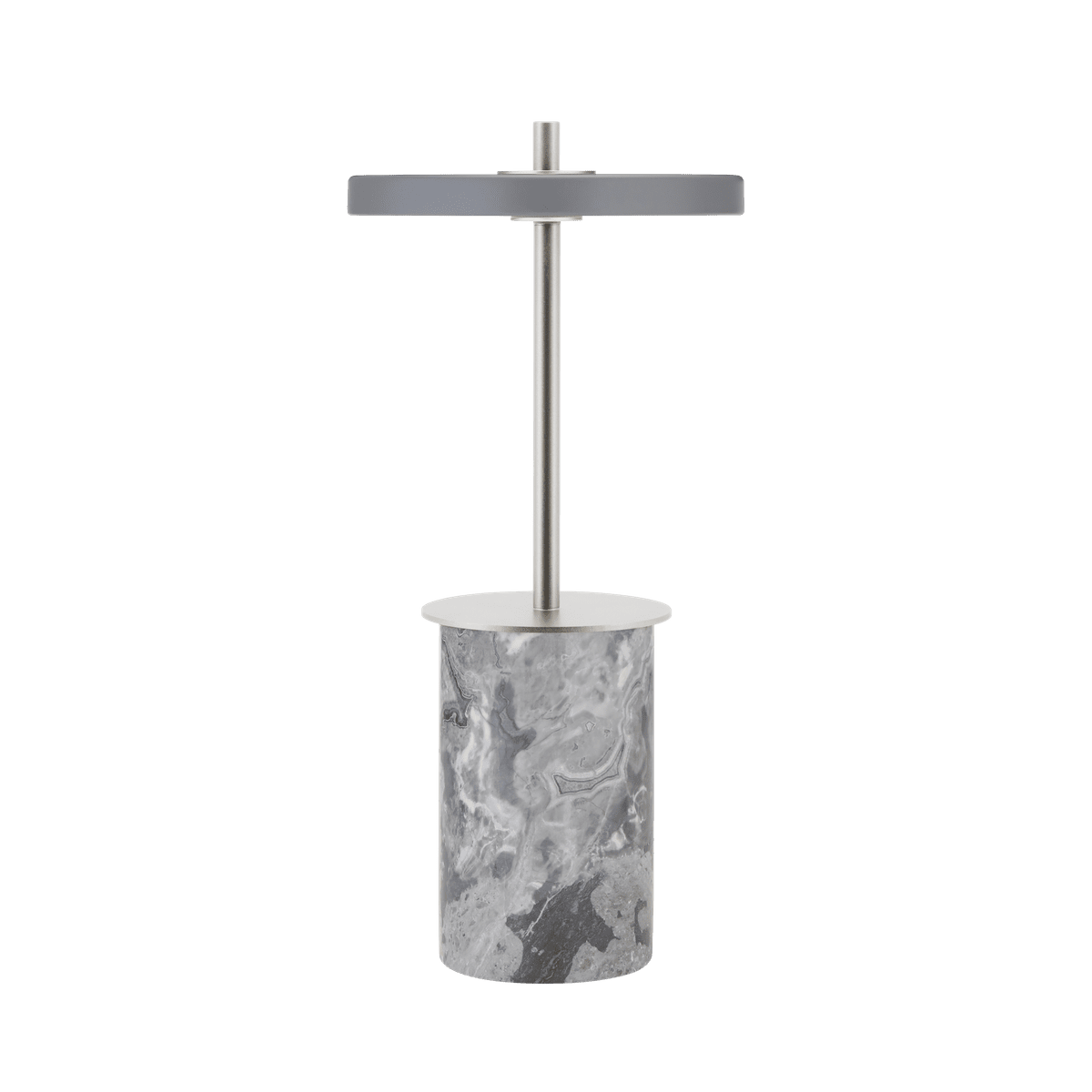 Tischlampe ASTERIA MOVE MINI grauer Marmor mit silbernem Einsatz