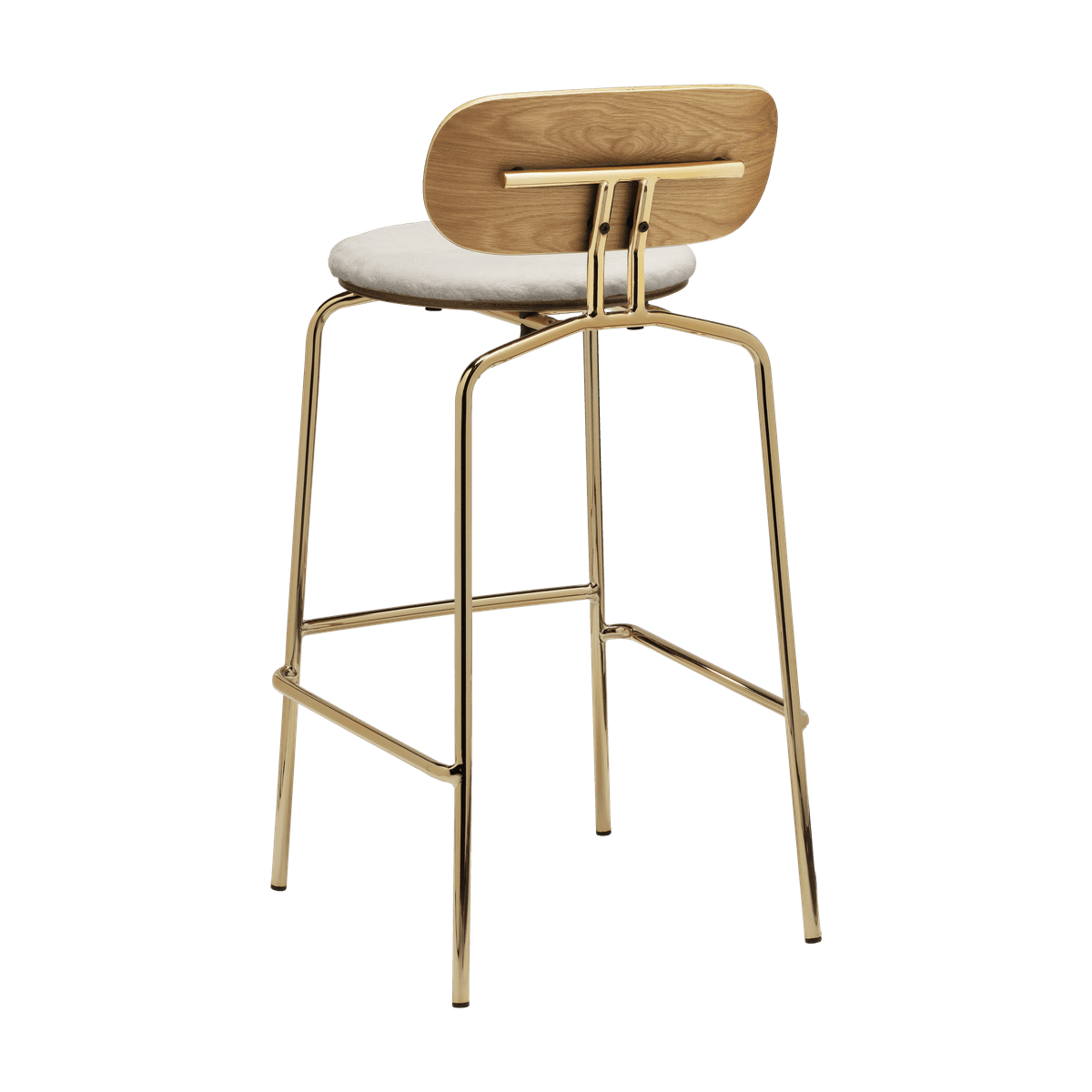 Neugieriger Creme Hoker cremigem Plüsch mit einer goldenen Basis