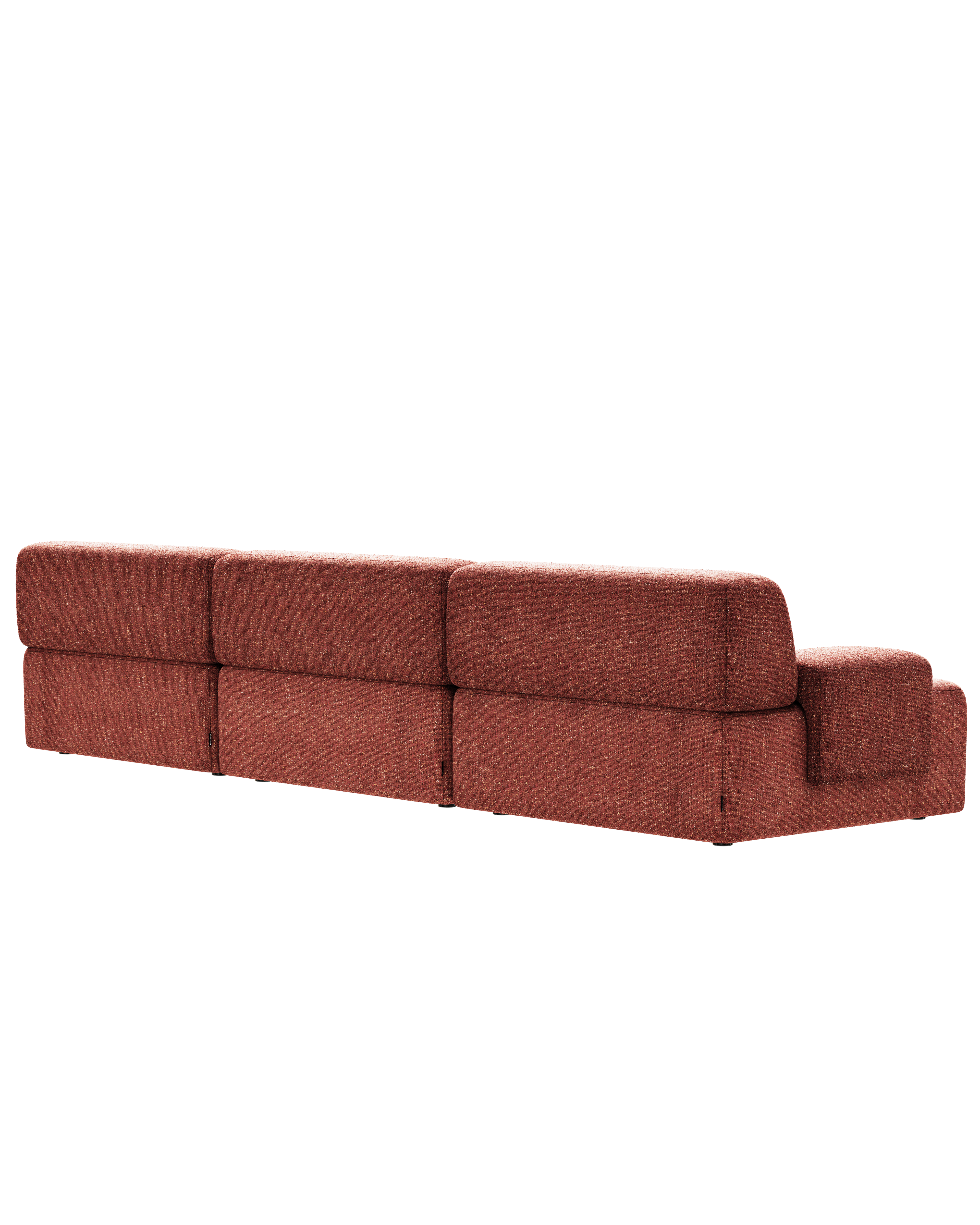 Modulares 3-Sitzer-Sofa UMI kastanienrot