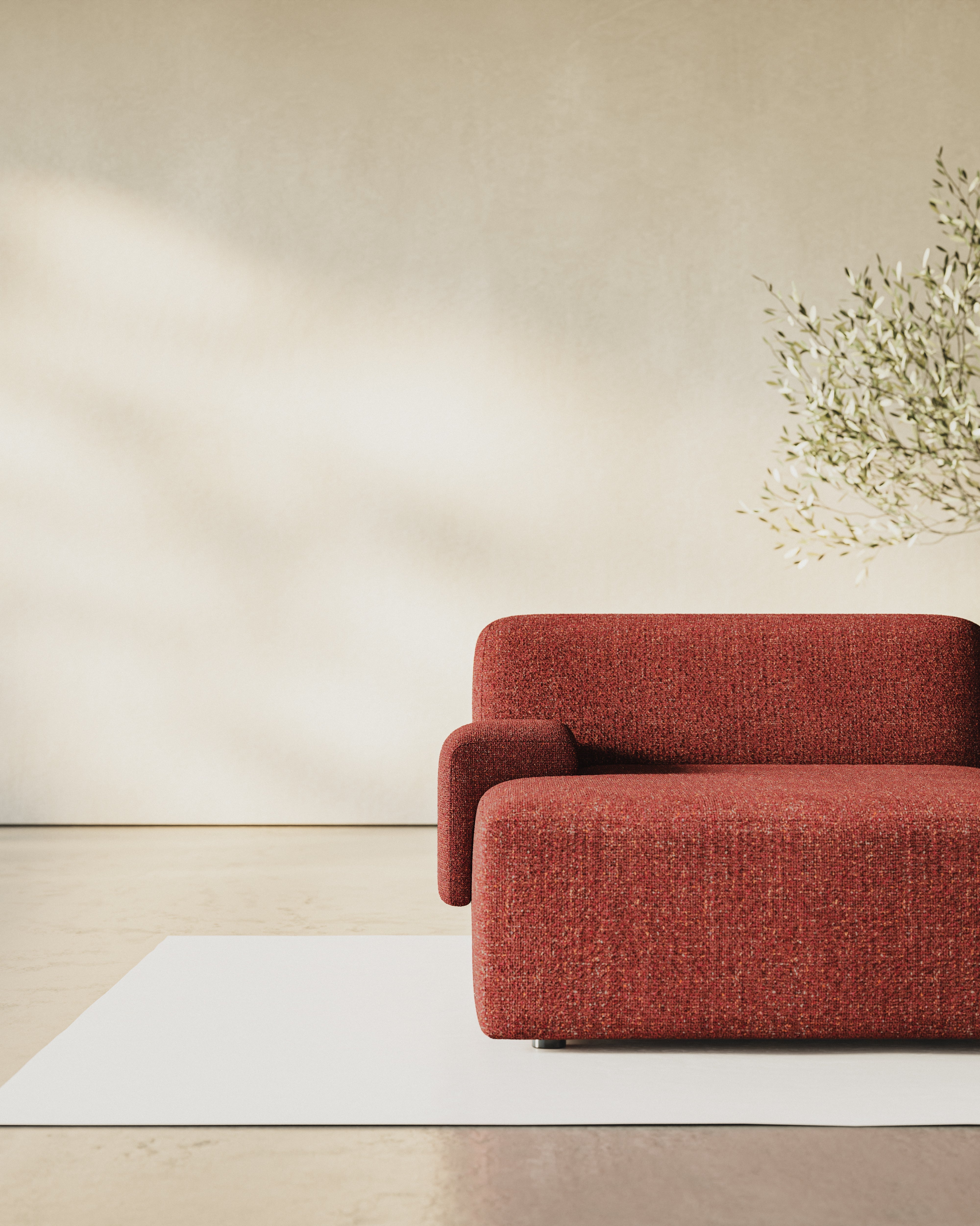 Modulares 3-Sitzer-Sofa UMI kastanienrot