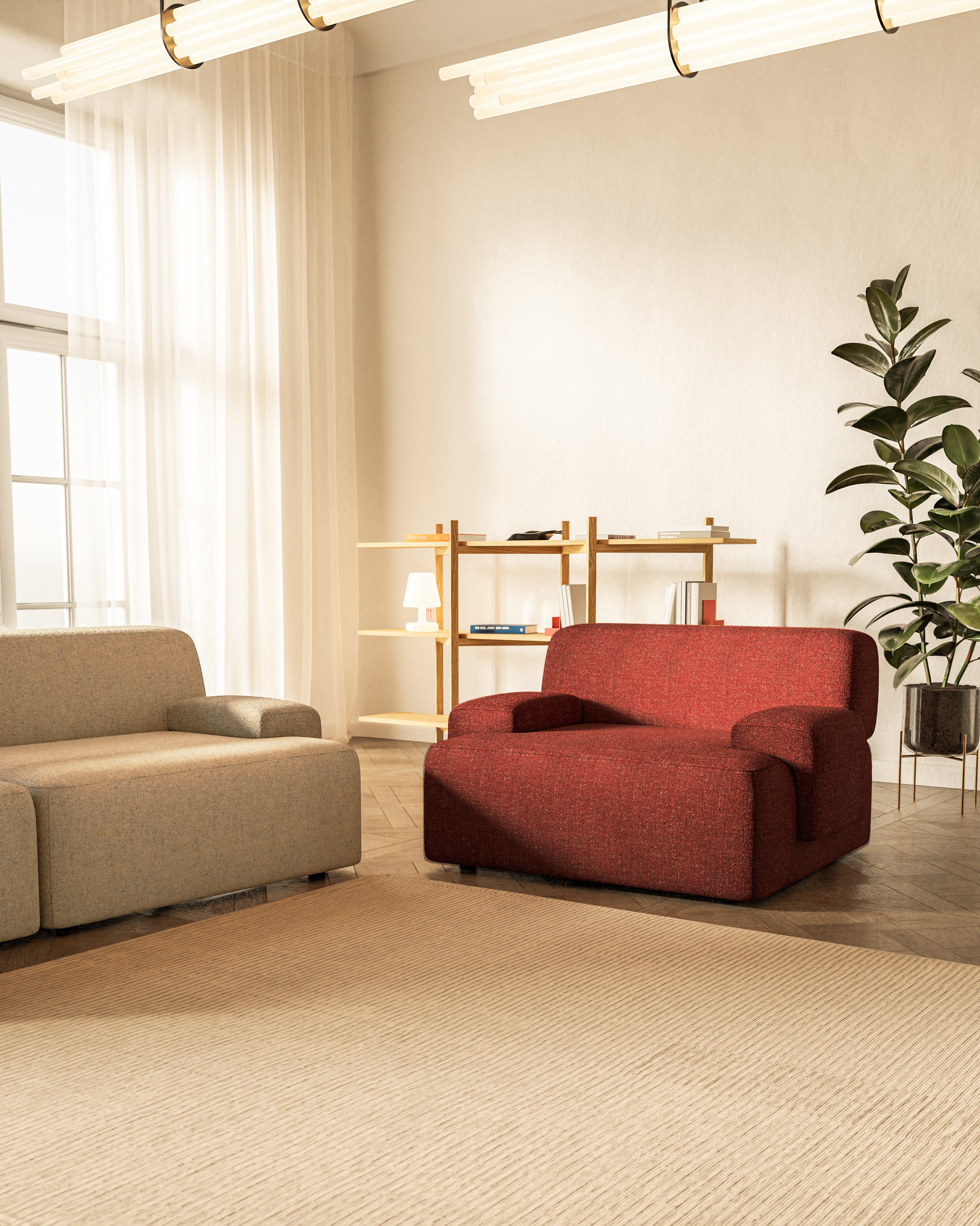 Sessel UMI kastanienrot