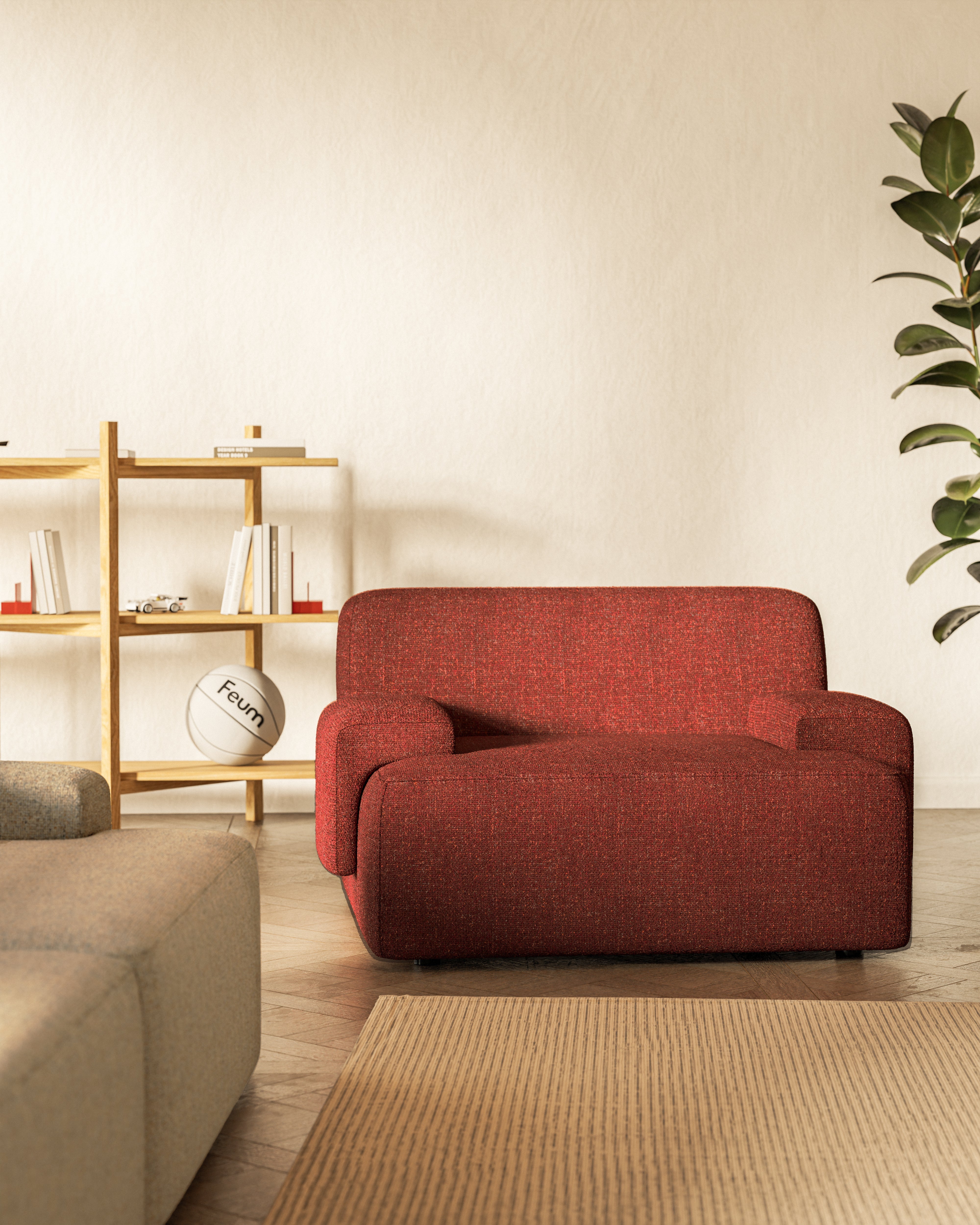 UMI Armchair Chestnut Red