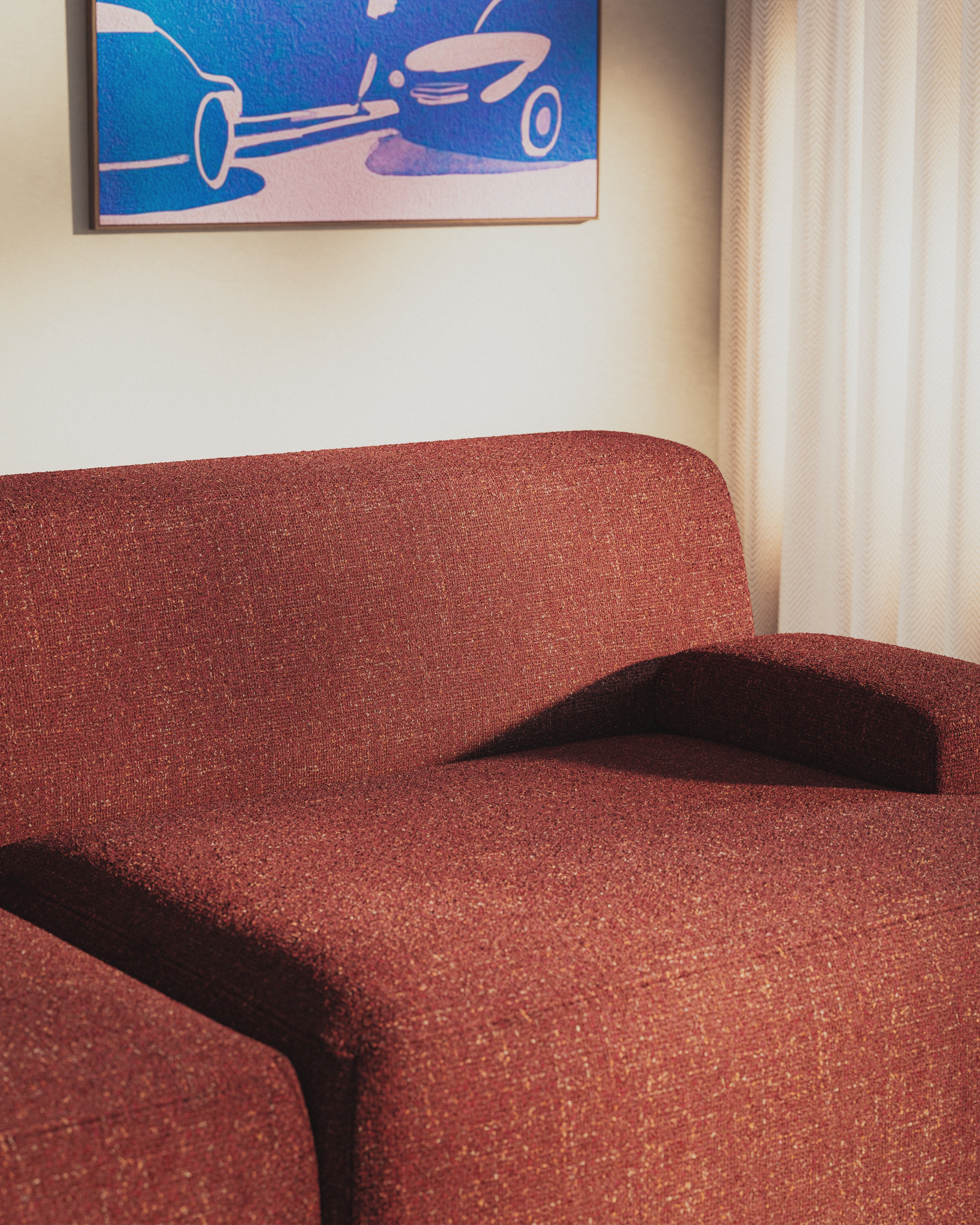 Modulares 3-Sitzer-Sofa UMI kastanienrot