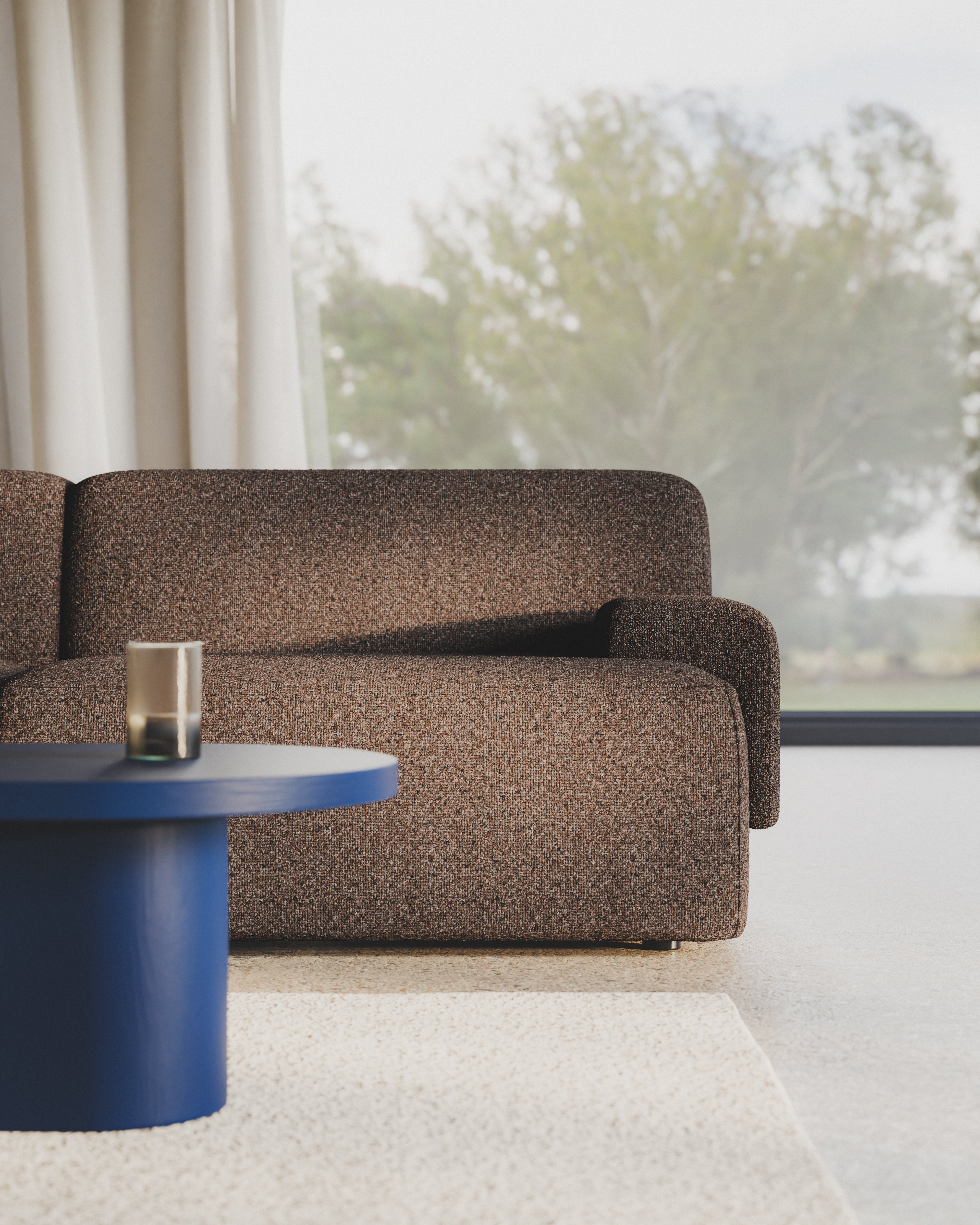UMI brown modular 3-seater sofa