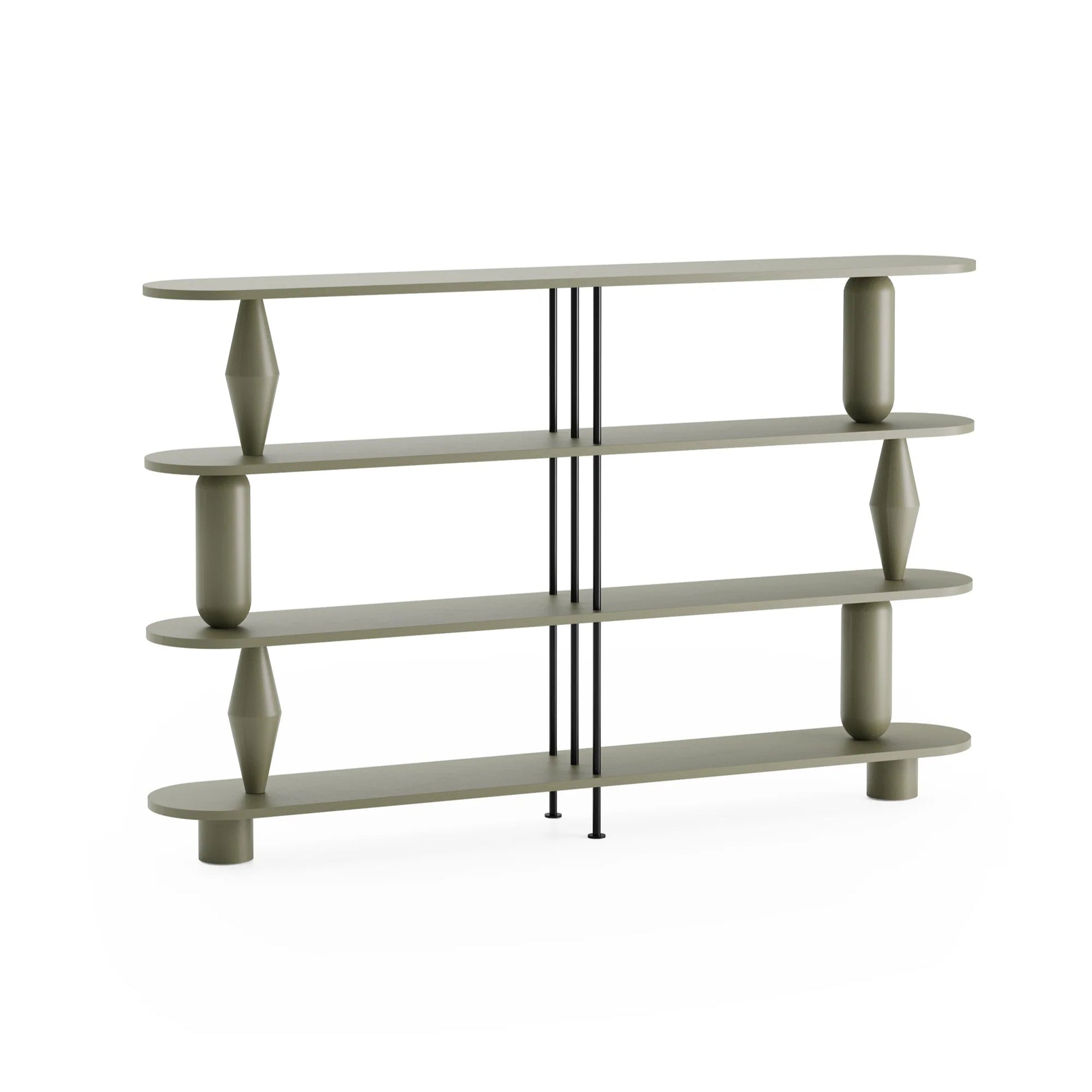 Regal VAZOO DUO olivgrünes Eichenholz