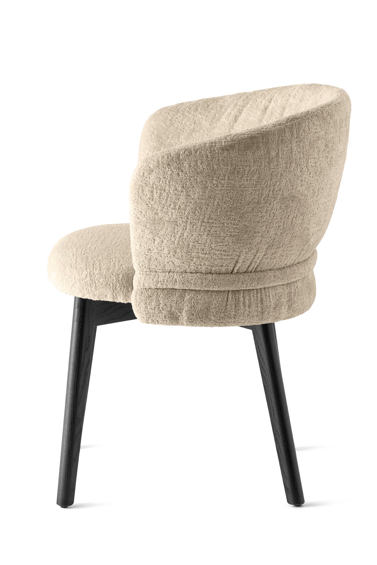 VANILLA upholstered chair with a black wooden base