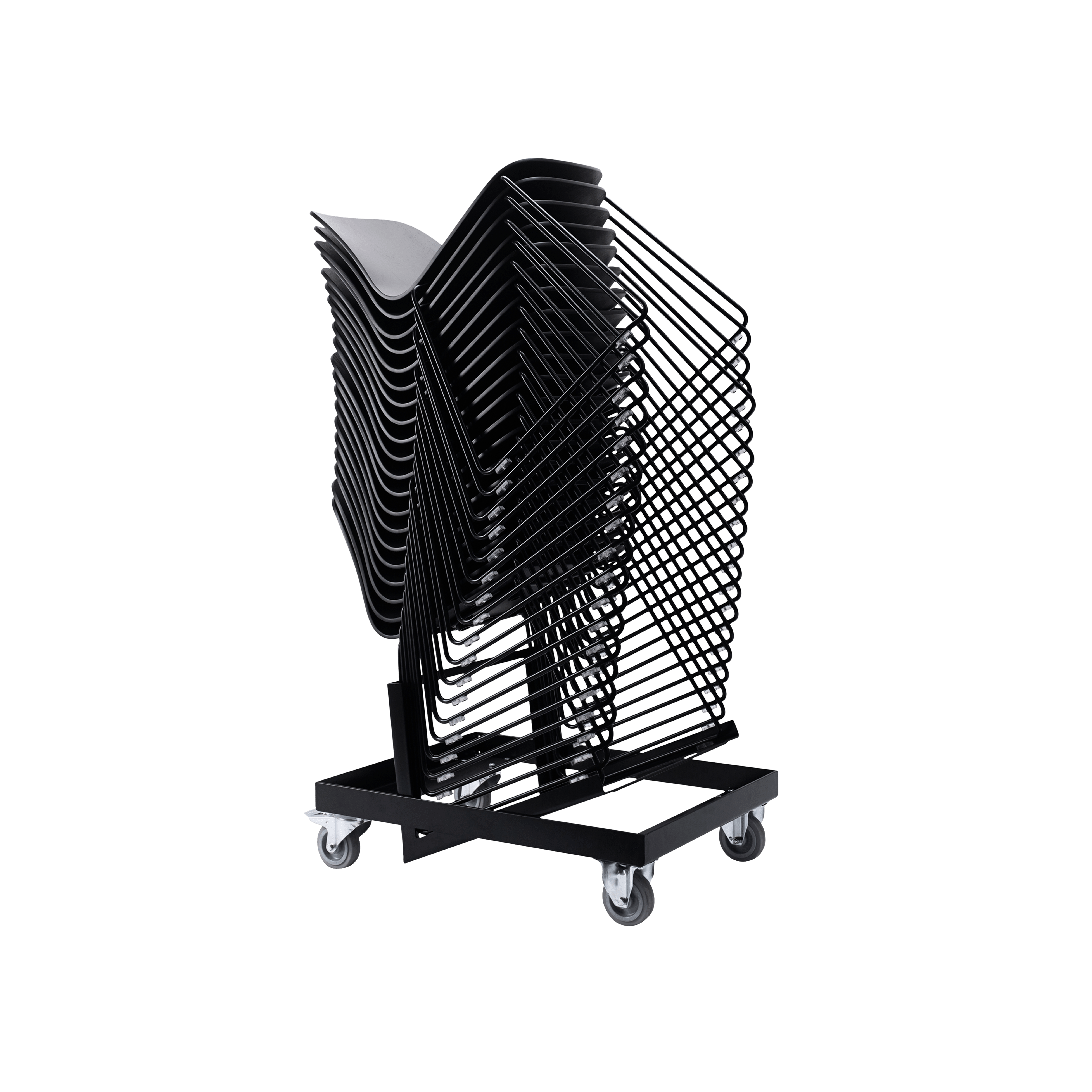 VISU Chair in Black with Steel Sled Base