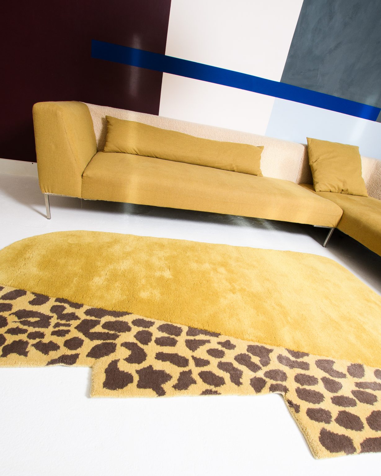 Asymmetrischer Dekorationsteppich WILD MIST warme Ocker