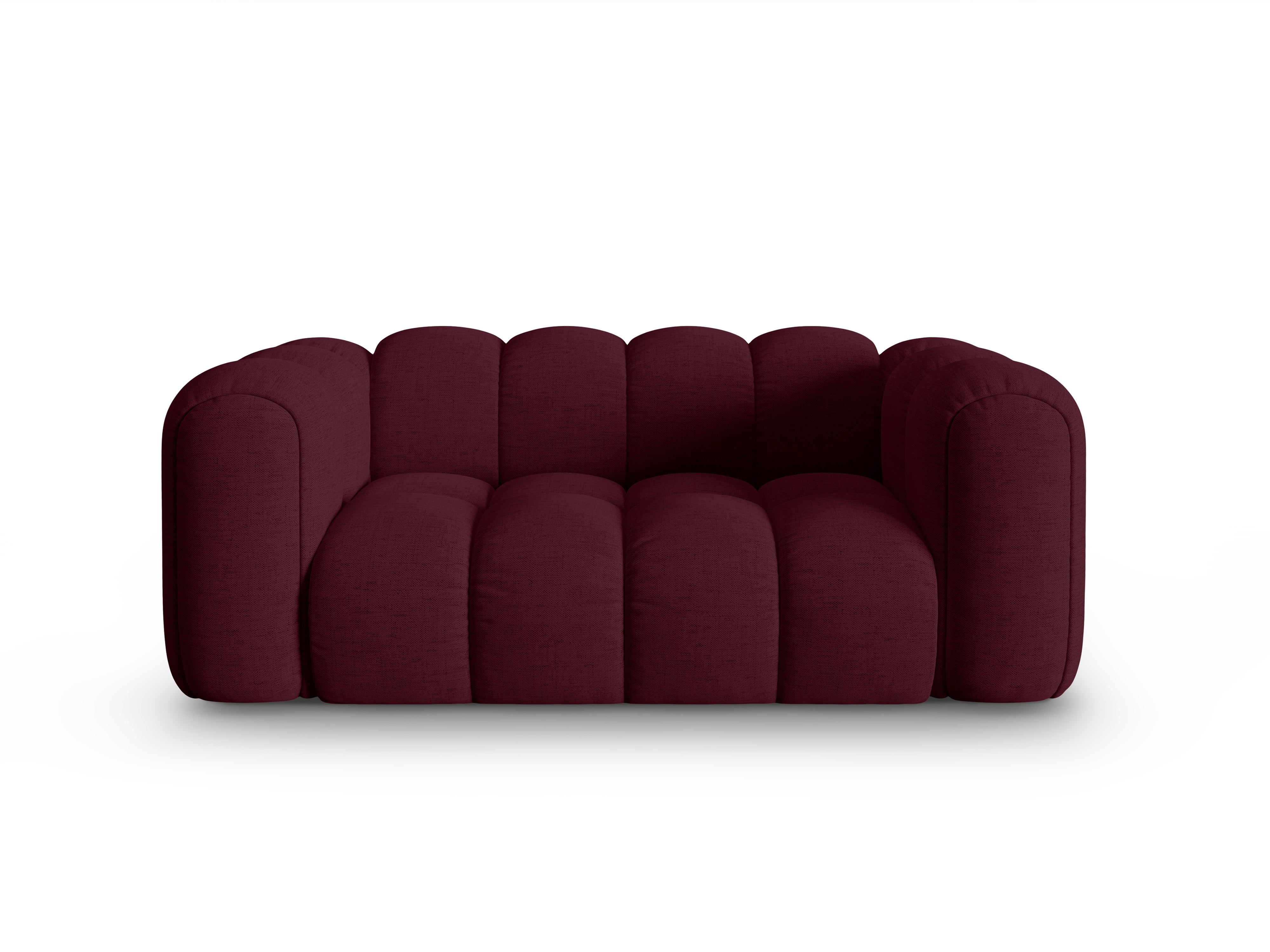 2-seater ASTRO sofa in burgundy chenille