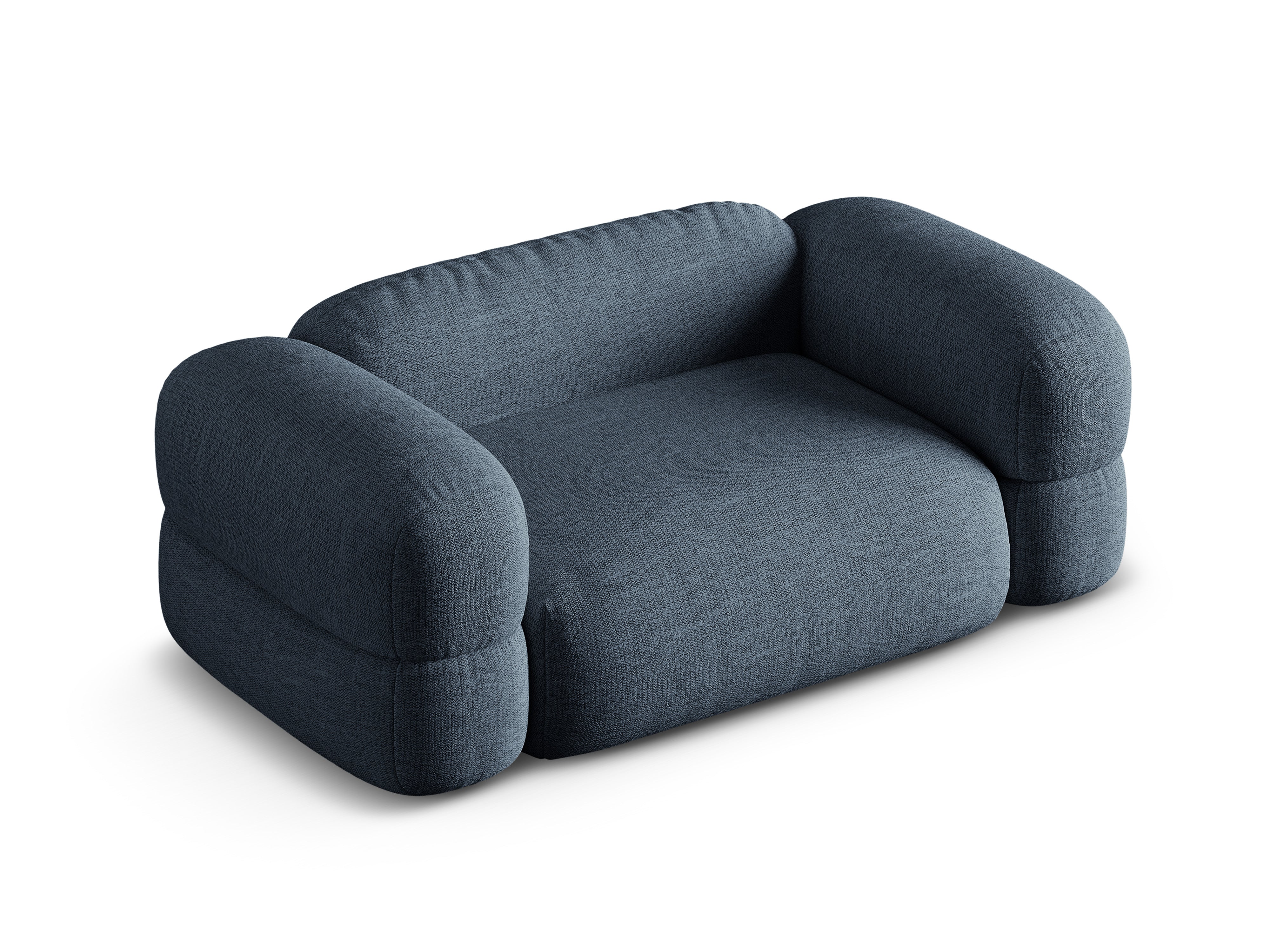 2-seater Sofa ROGER dark blue chenille