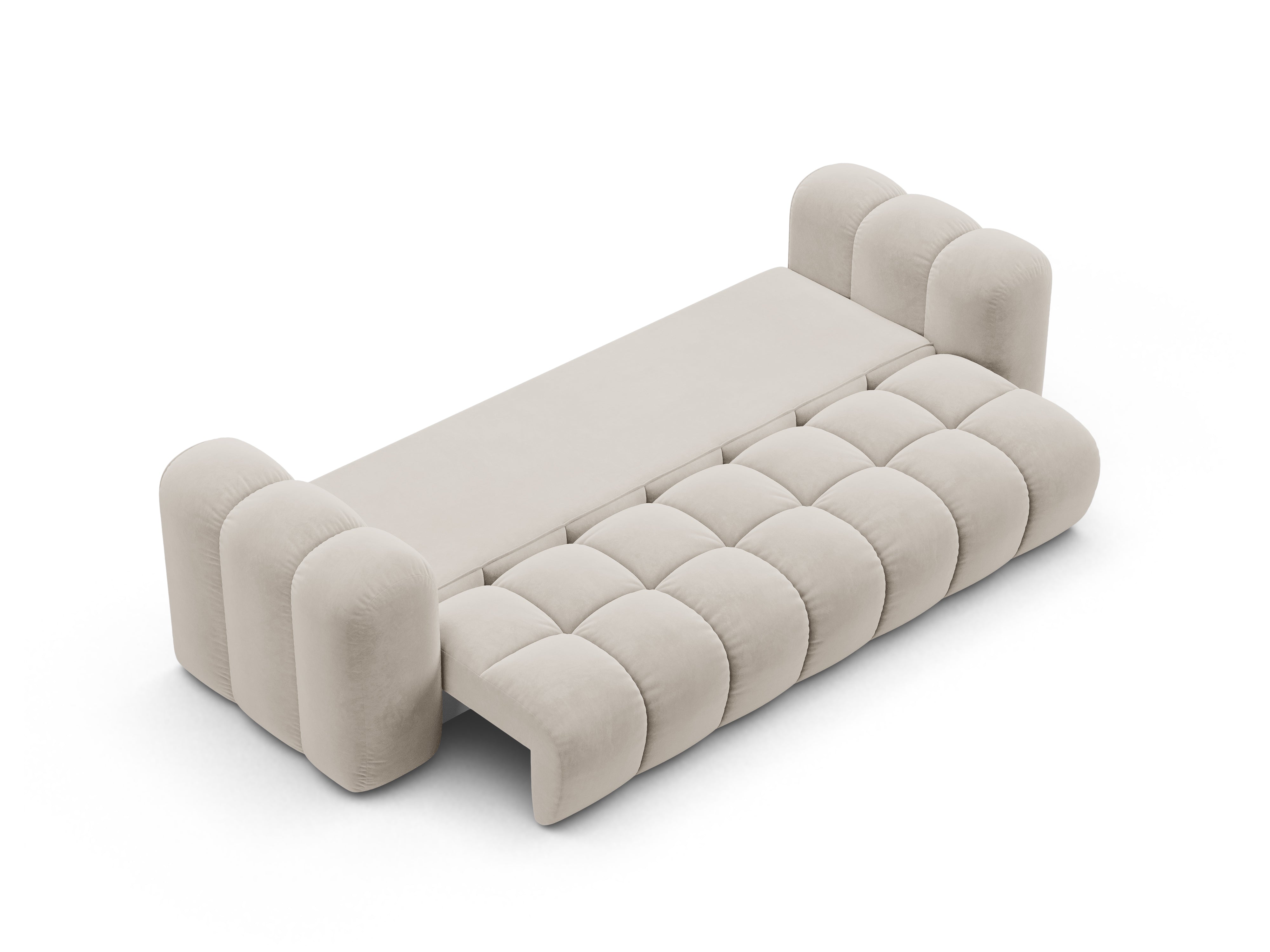 Velvet sofa with sleeping function ASTRO ecru