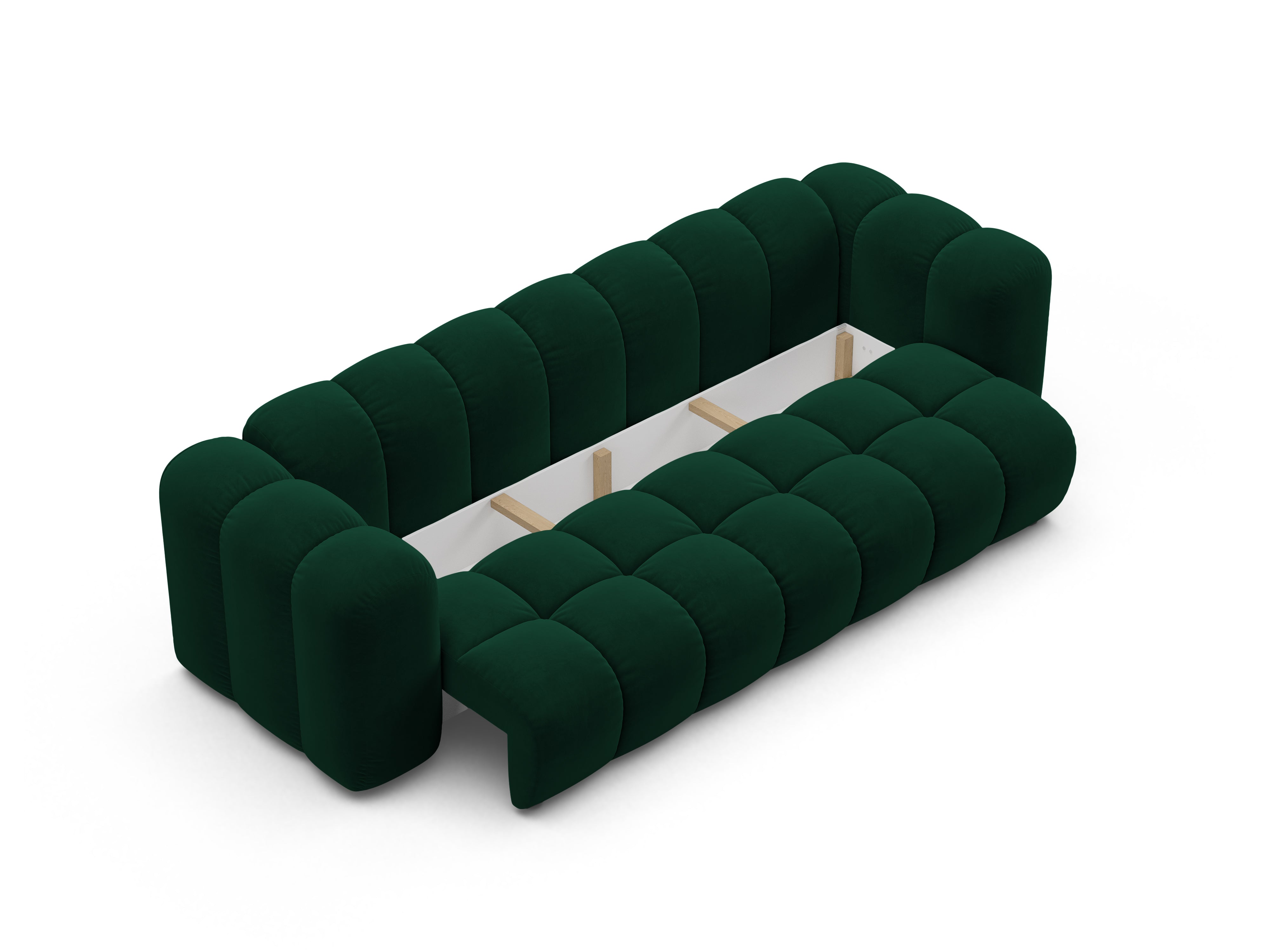 Sofa aus Samt mit Schlaf-Funktion ASTRO in Flaschengrün