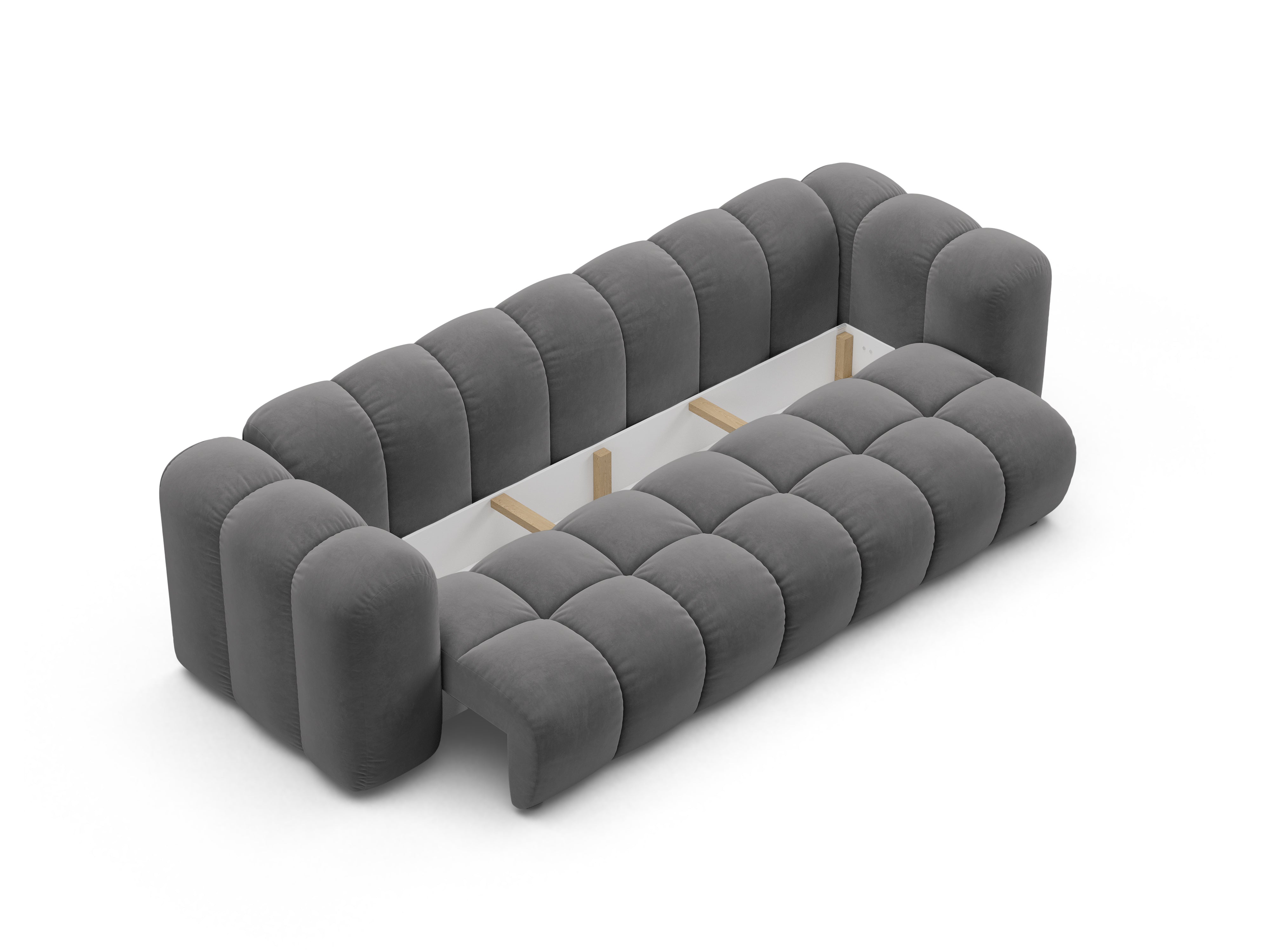 Velvet sofa with sleeping function ASTRO gray
