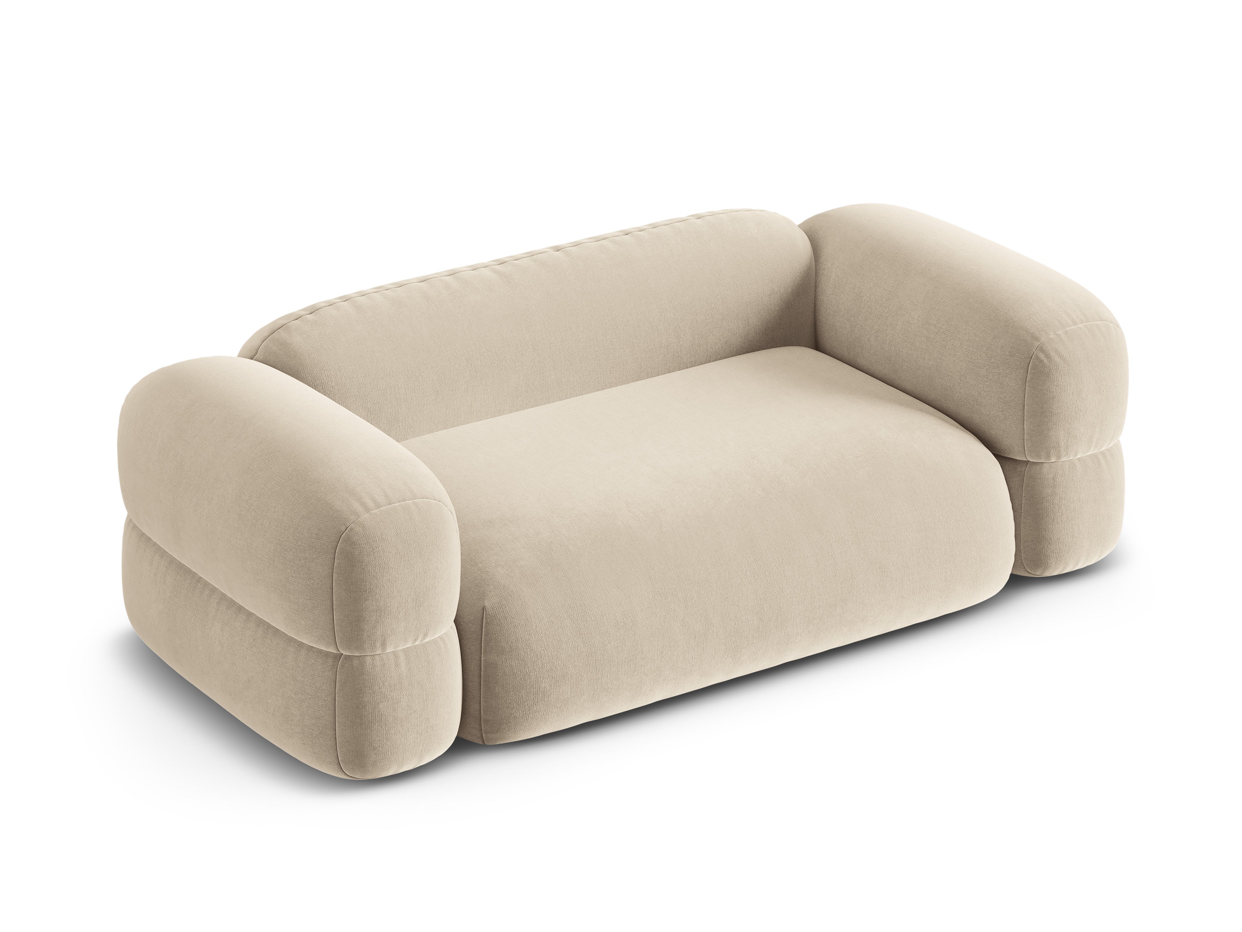 Sofa aus Samt 3-sitzig ROGER hellbeige