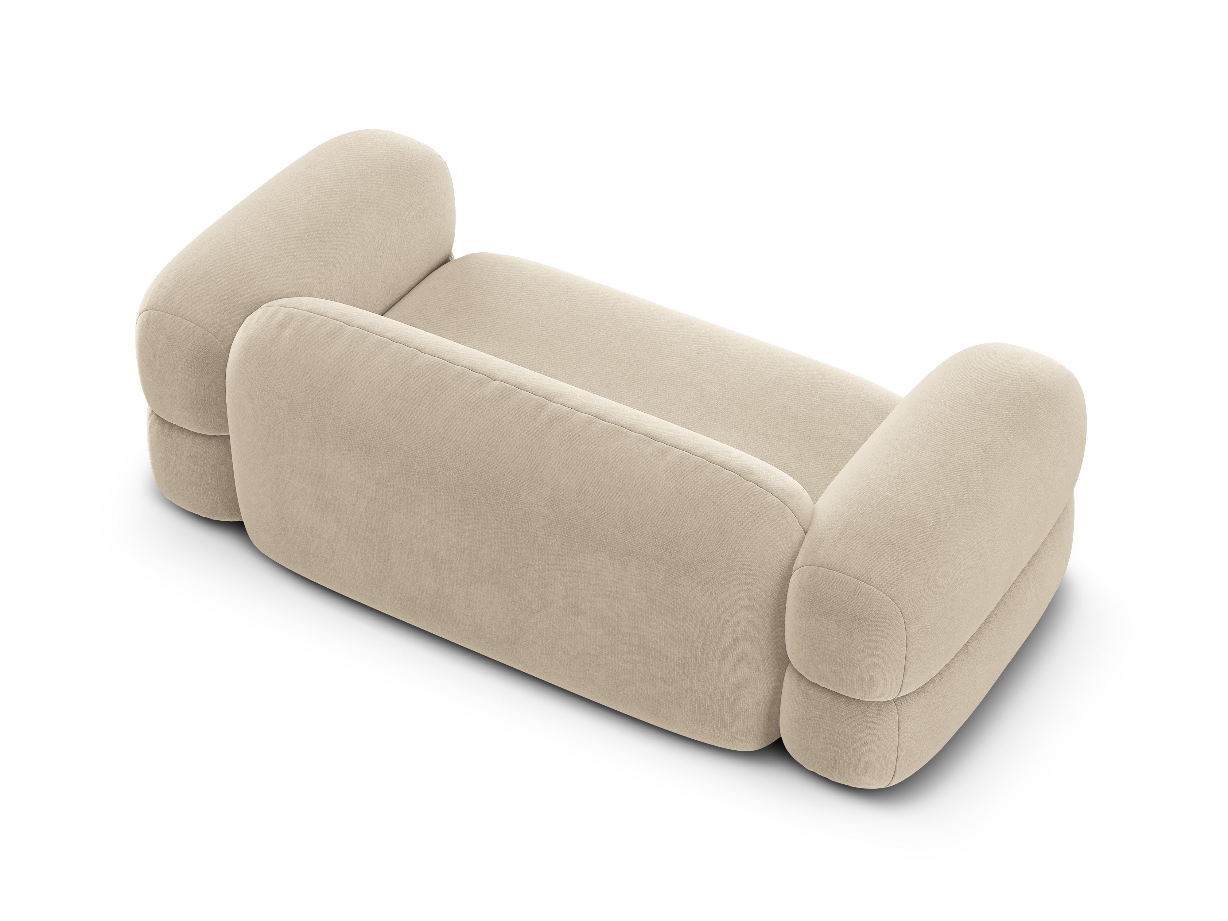 Sofa aus Samt 3-sitzig ROGER hellbeige