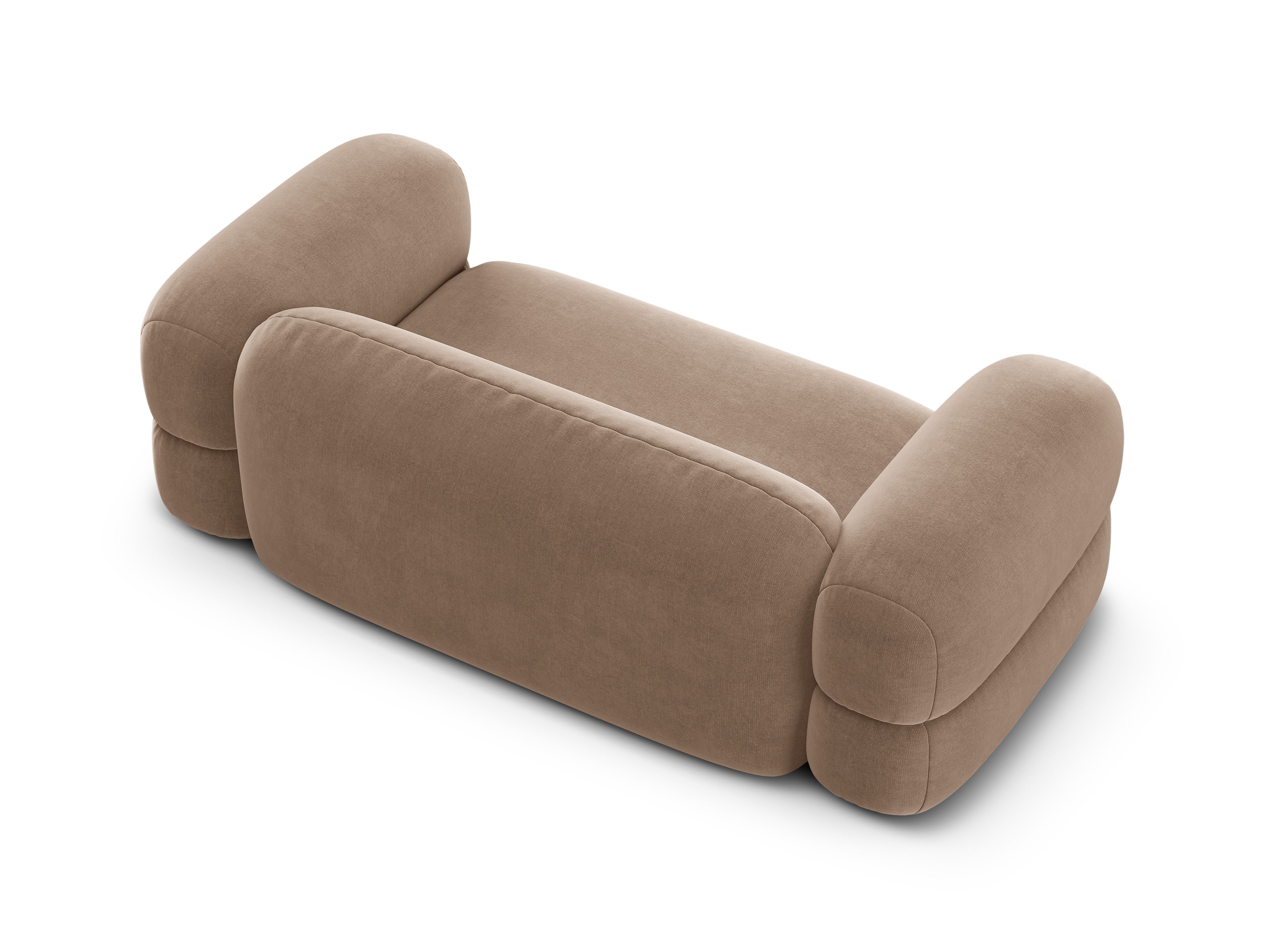 Velvet 3-Seater Sofa ROGER Dark Beige