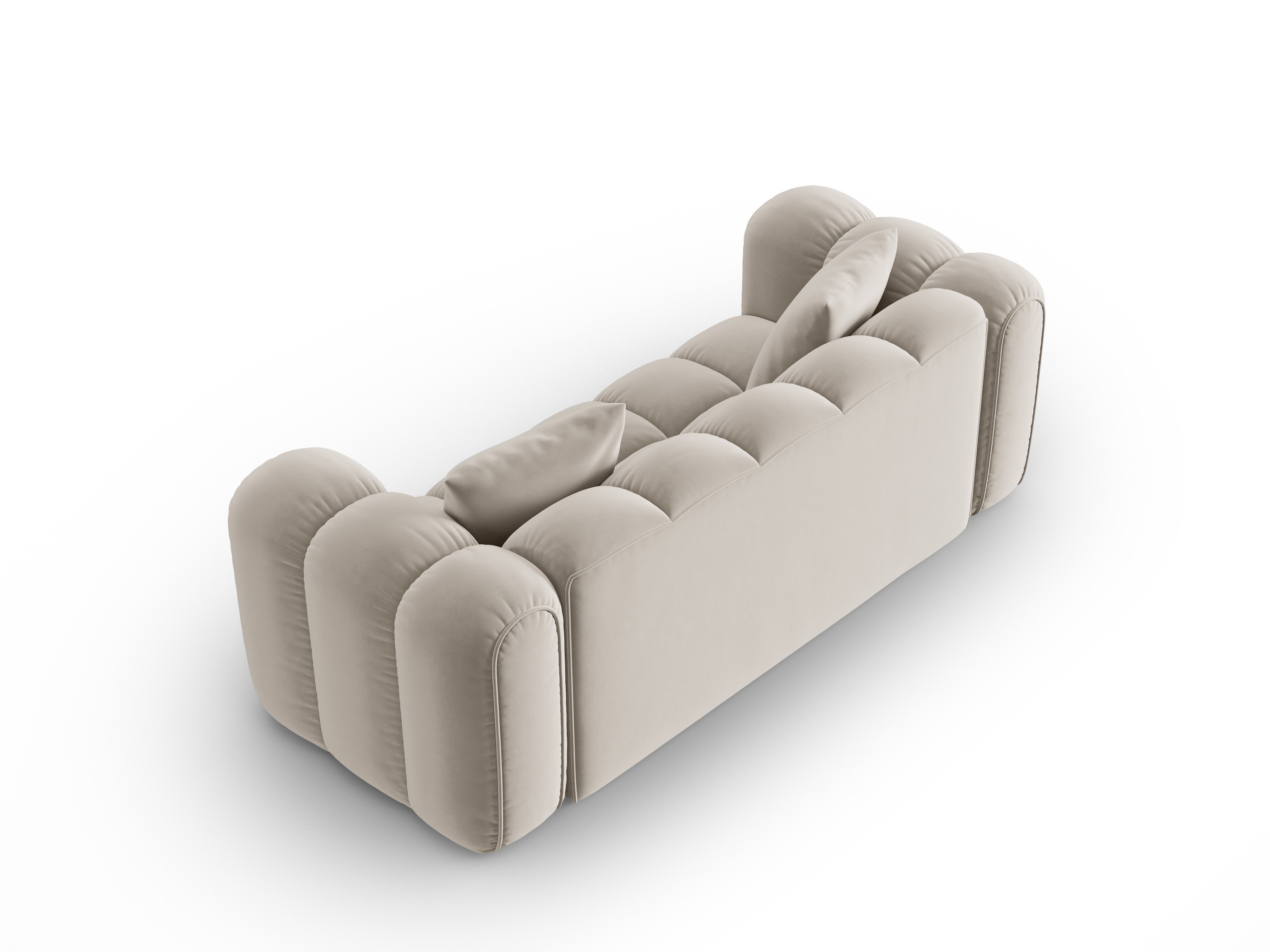 Sofa aus Samt 3-sitzig ASTRO ecru