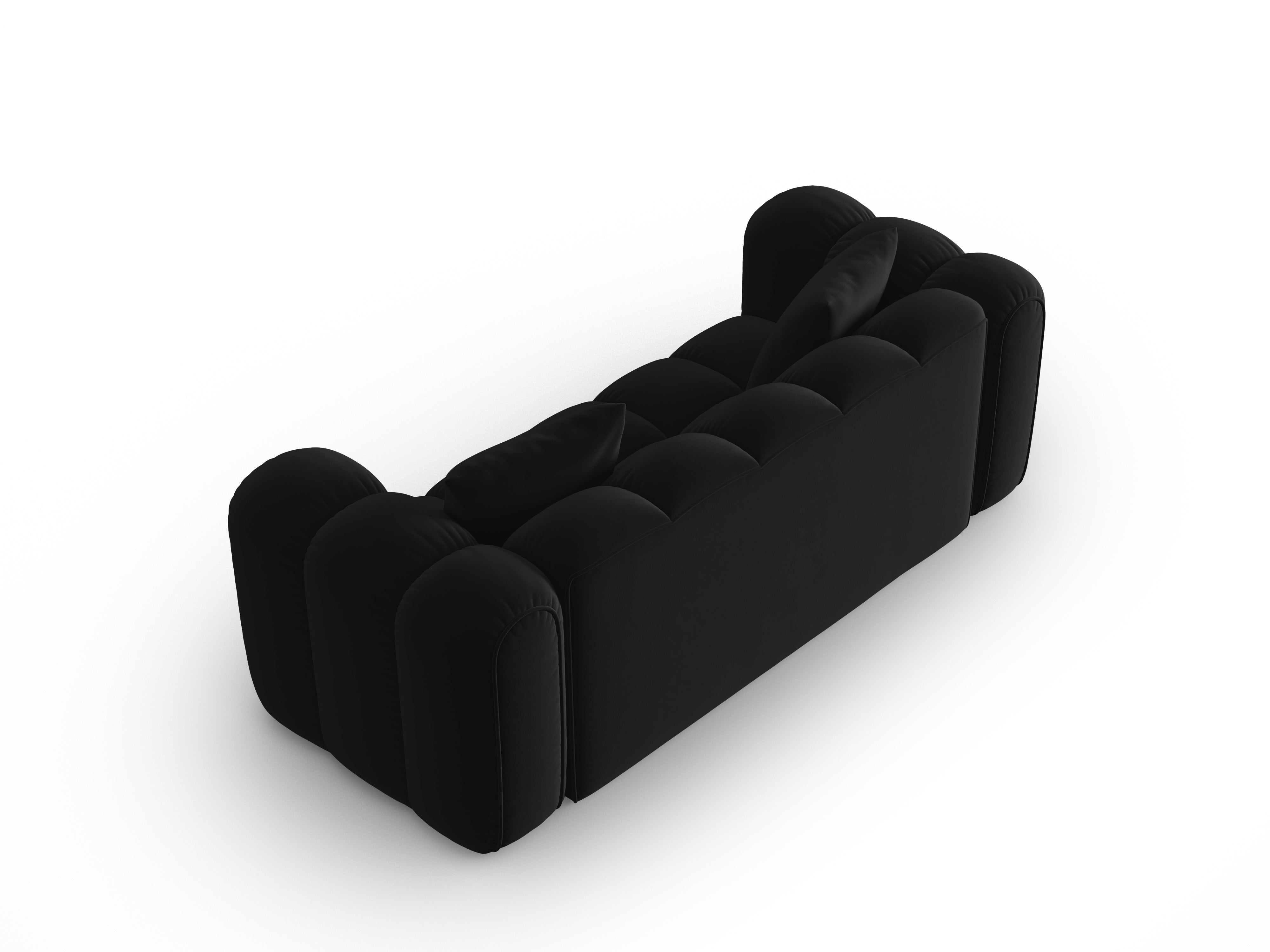 ASTRO black velvet 3-seater sofa