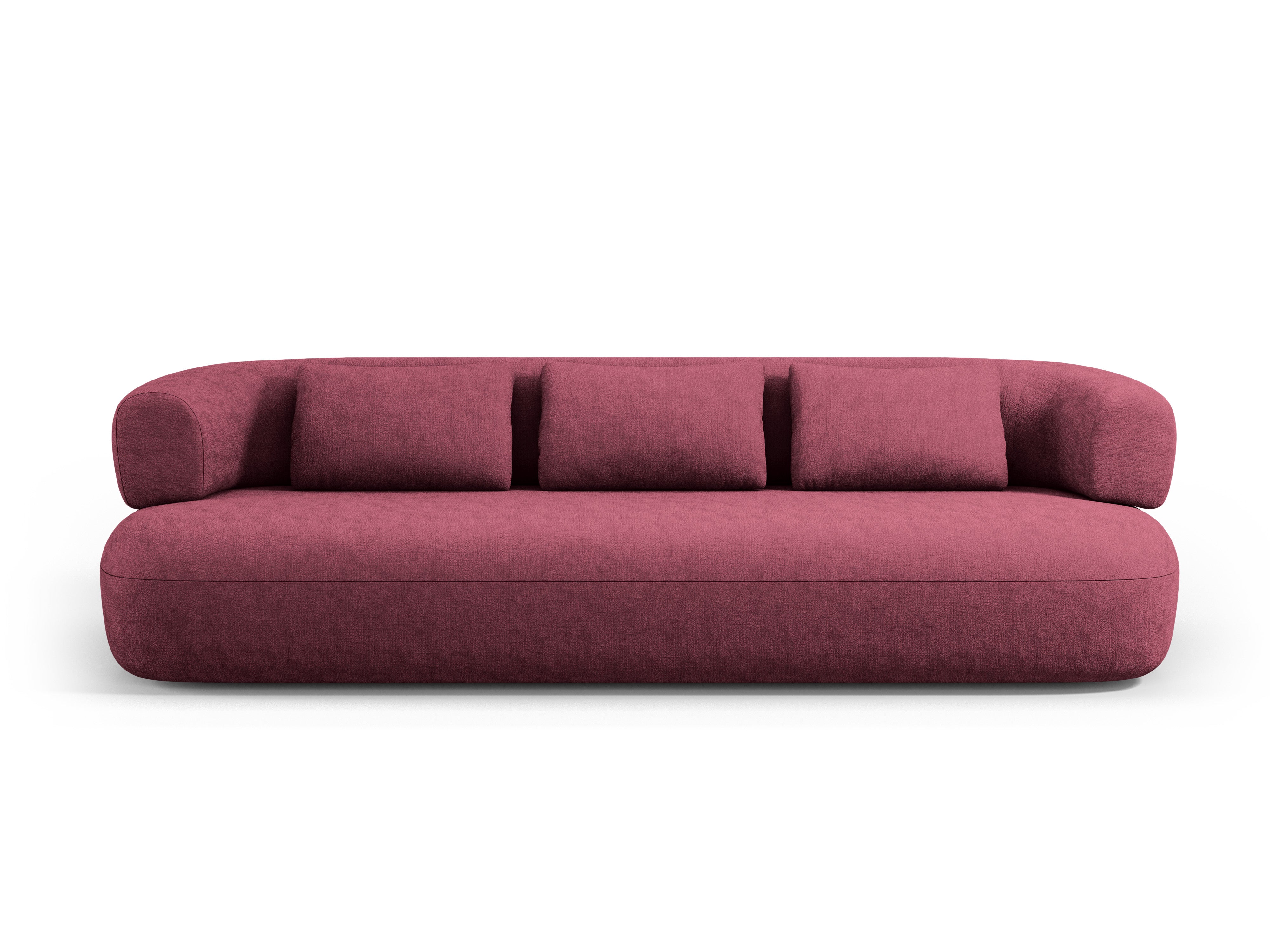 Sofa für 3,5 Personen ALDRIN in karminrotem Chenille