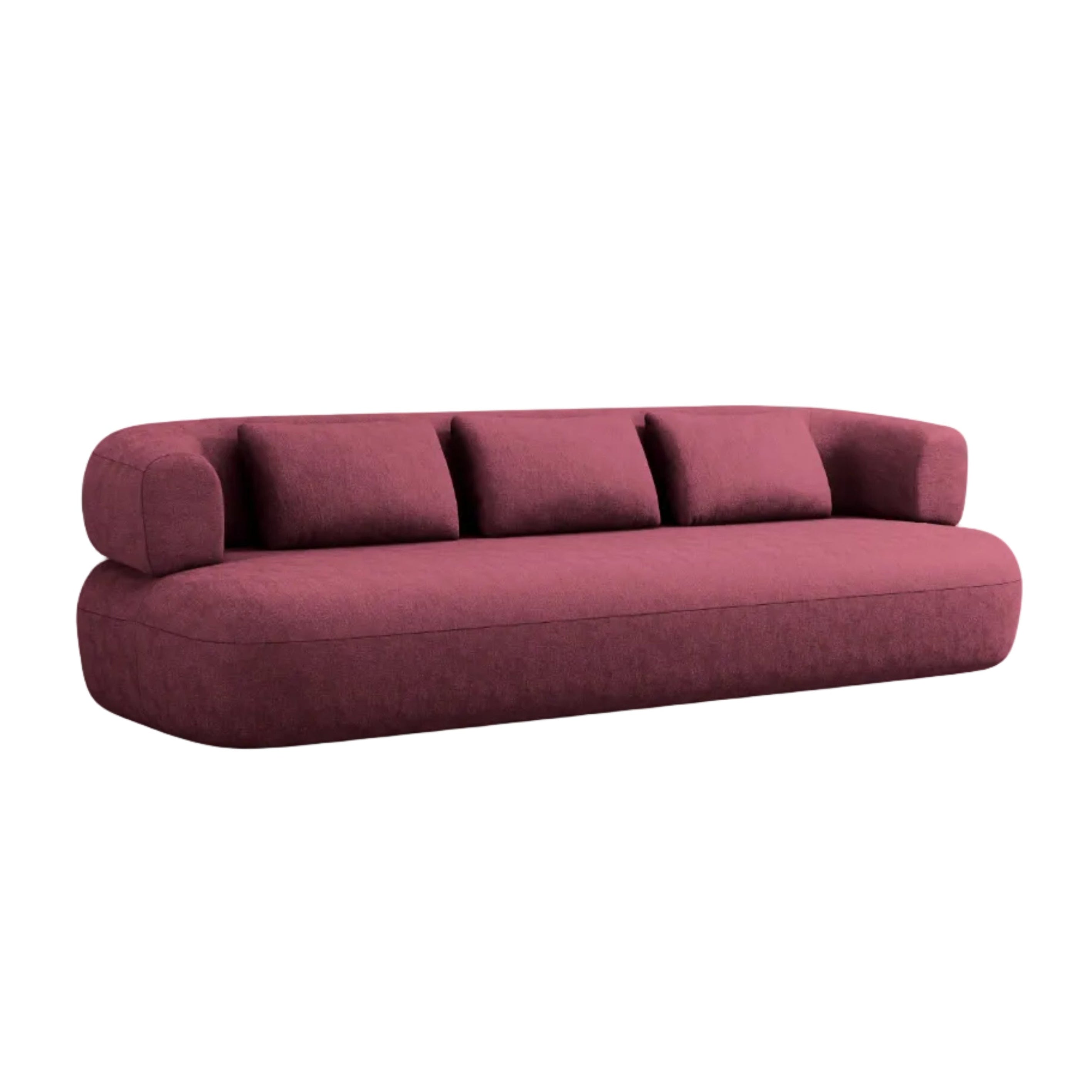 Sofa für 3,5 Personen ALDRIN in karminrotem Chenille