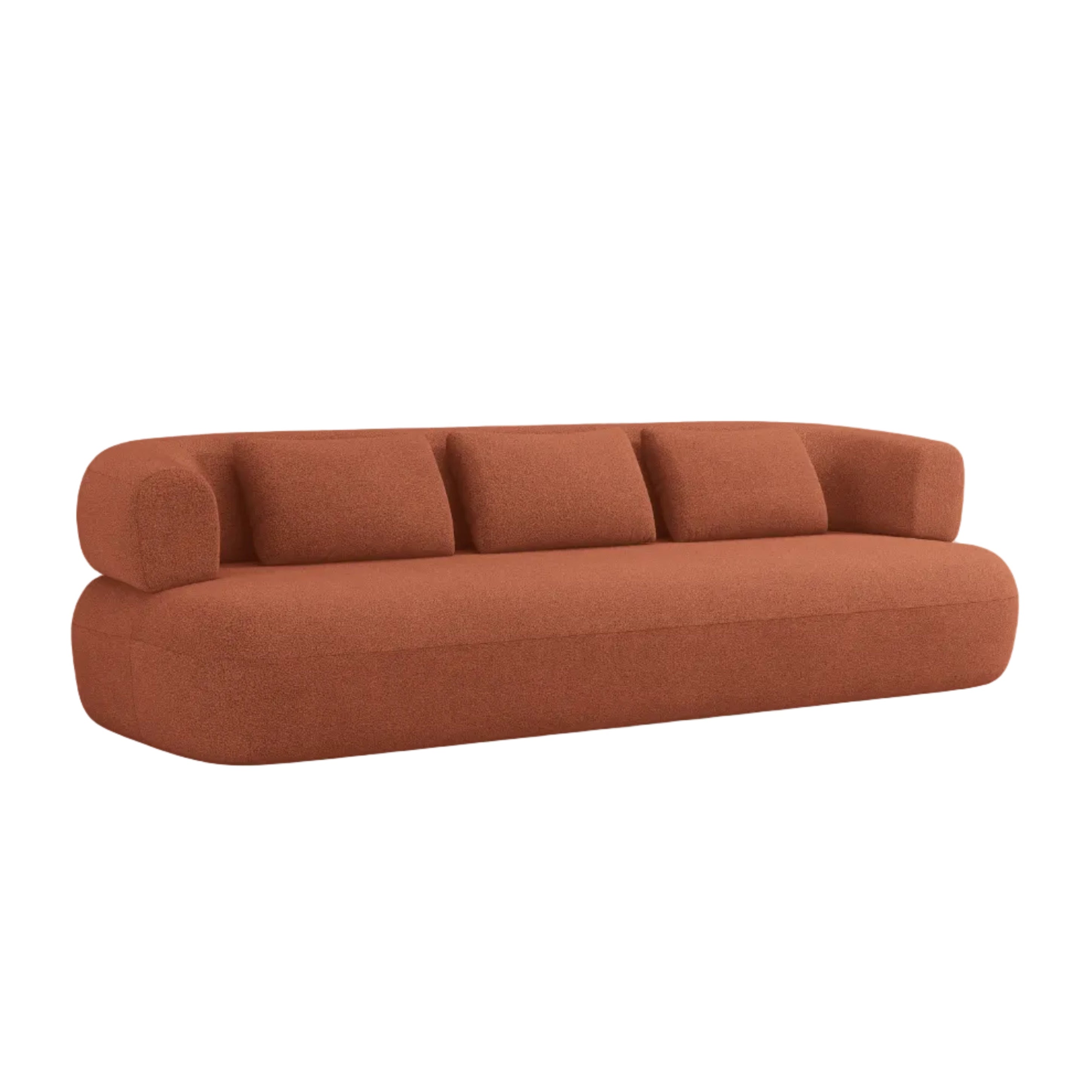 Sofa für 3,5 Personen ALDRIN in ziegelrotem Boucle