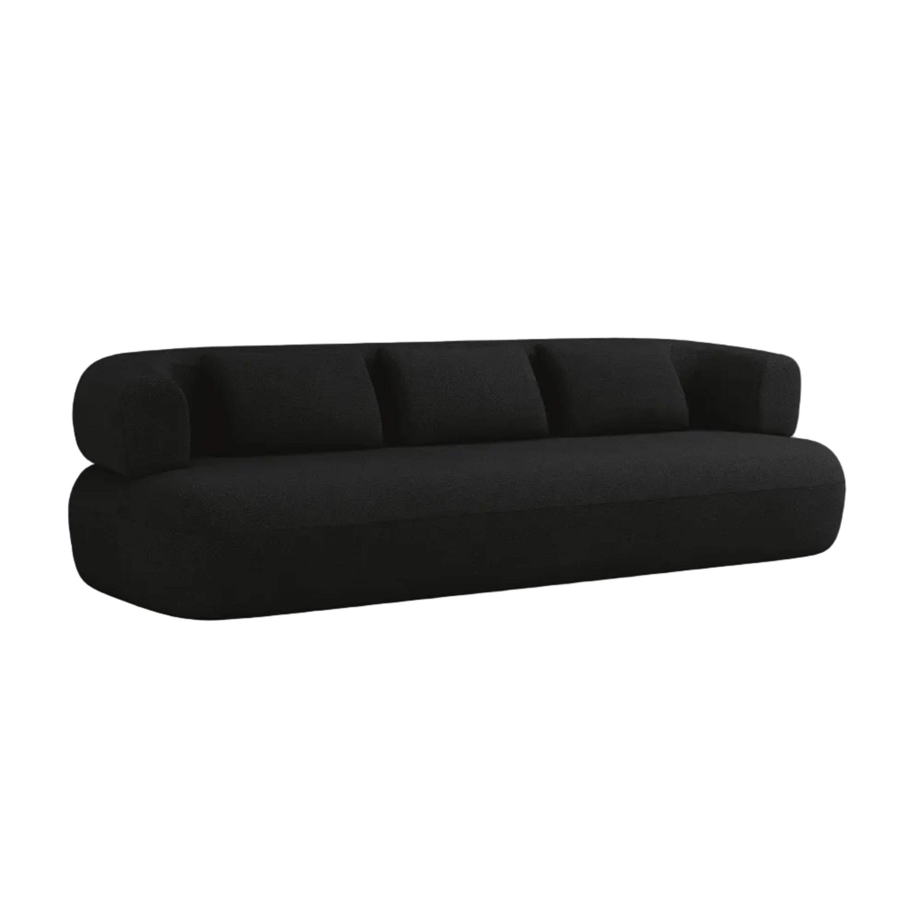 Sofa für 3,5 Personen ALDRIN in schwarzem Boucle