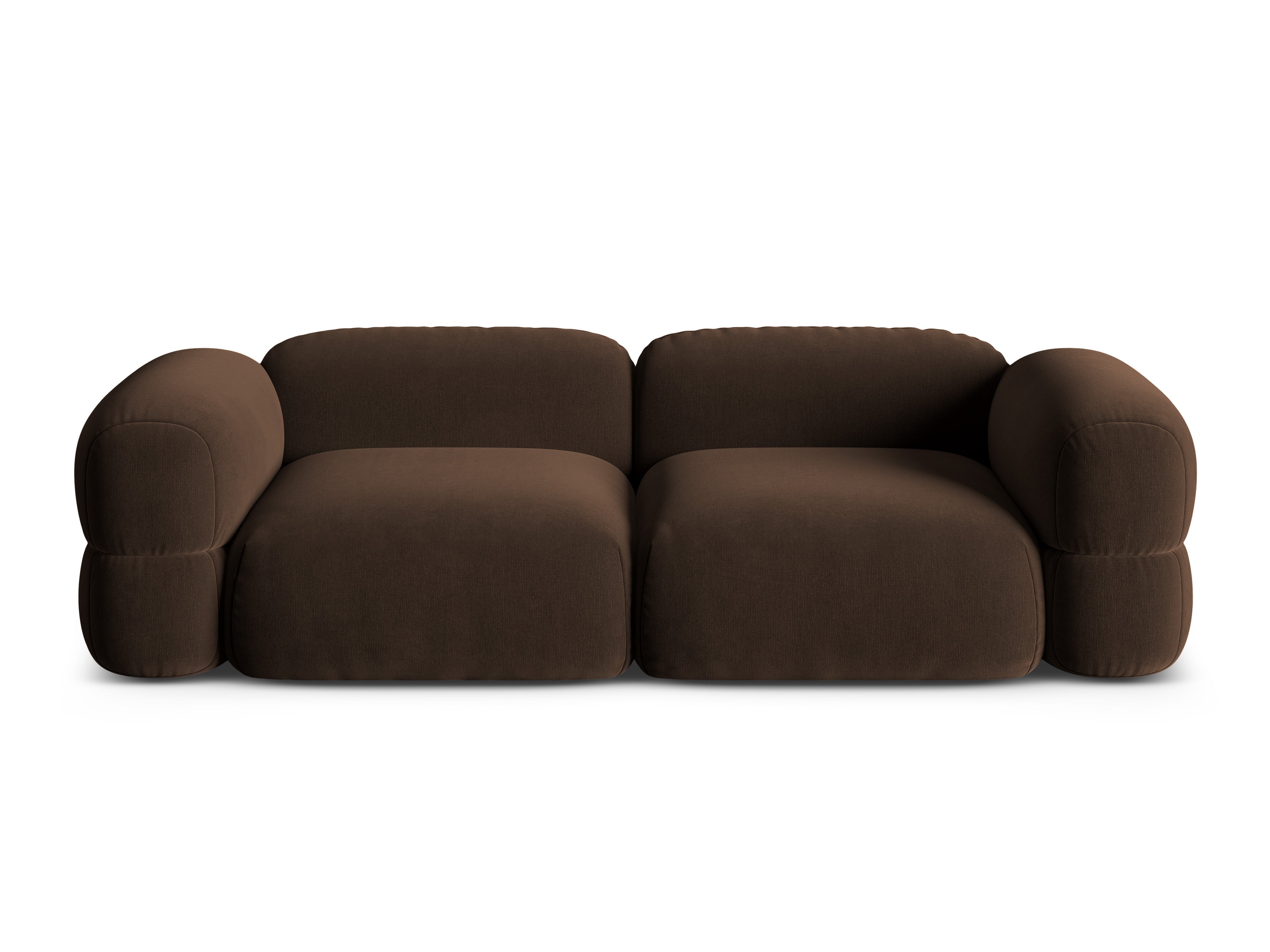 Sofa aus Samt für 4 Personen ROGER schokoladenbraun
