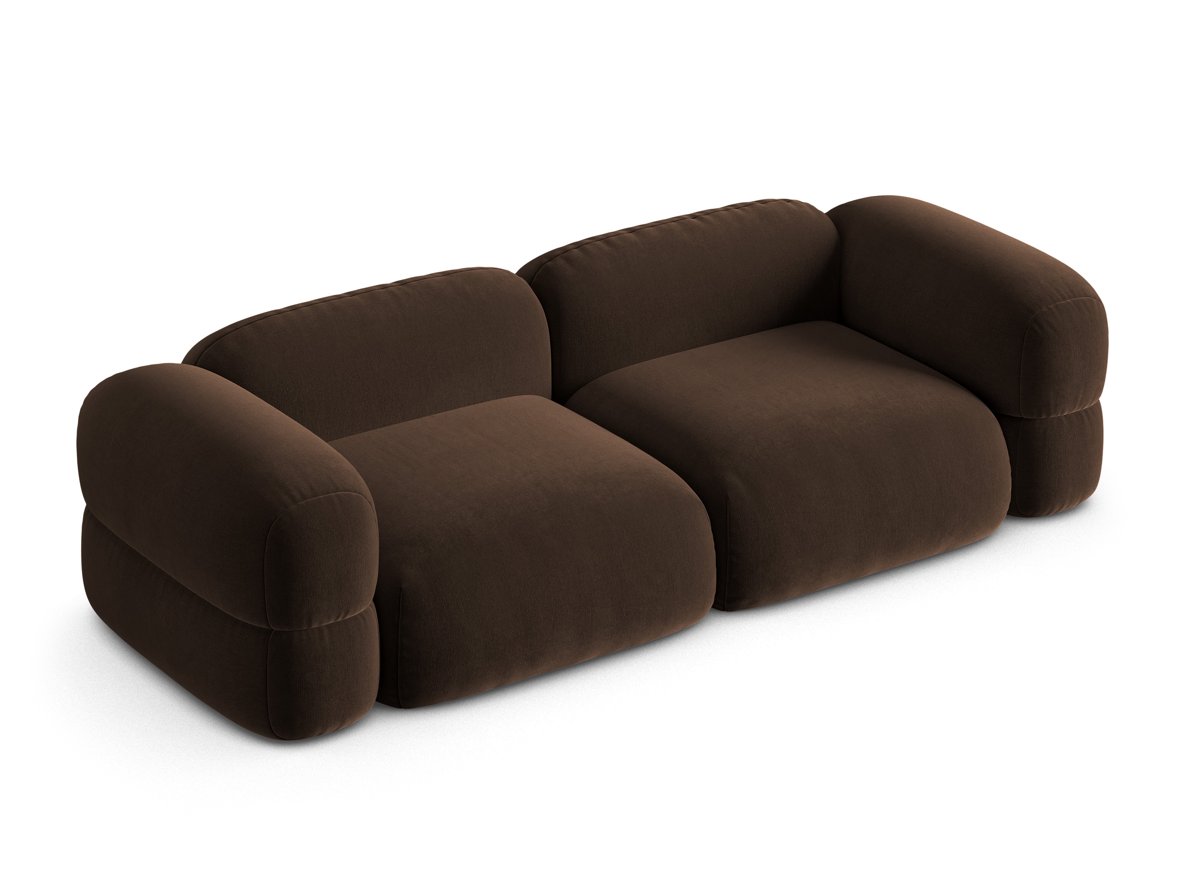 Sofa aus Samt für 4 Personen ROGER schokoladenbraun