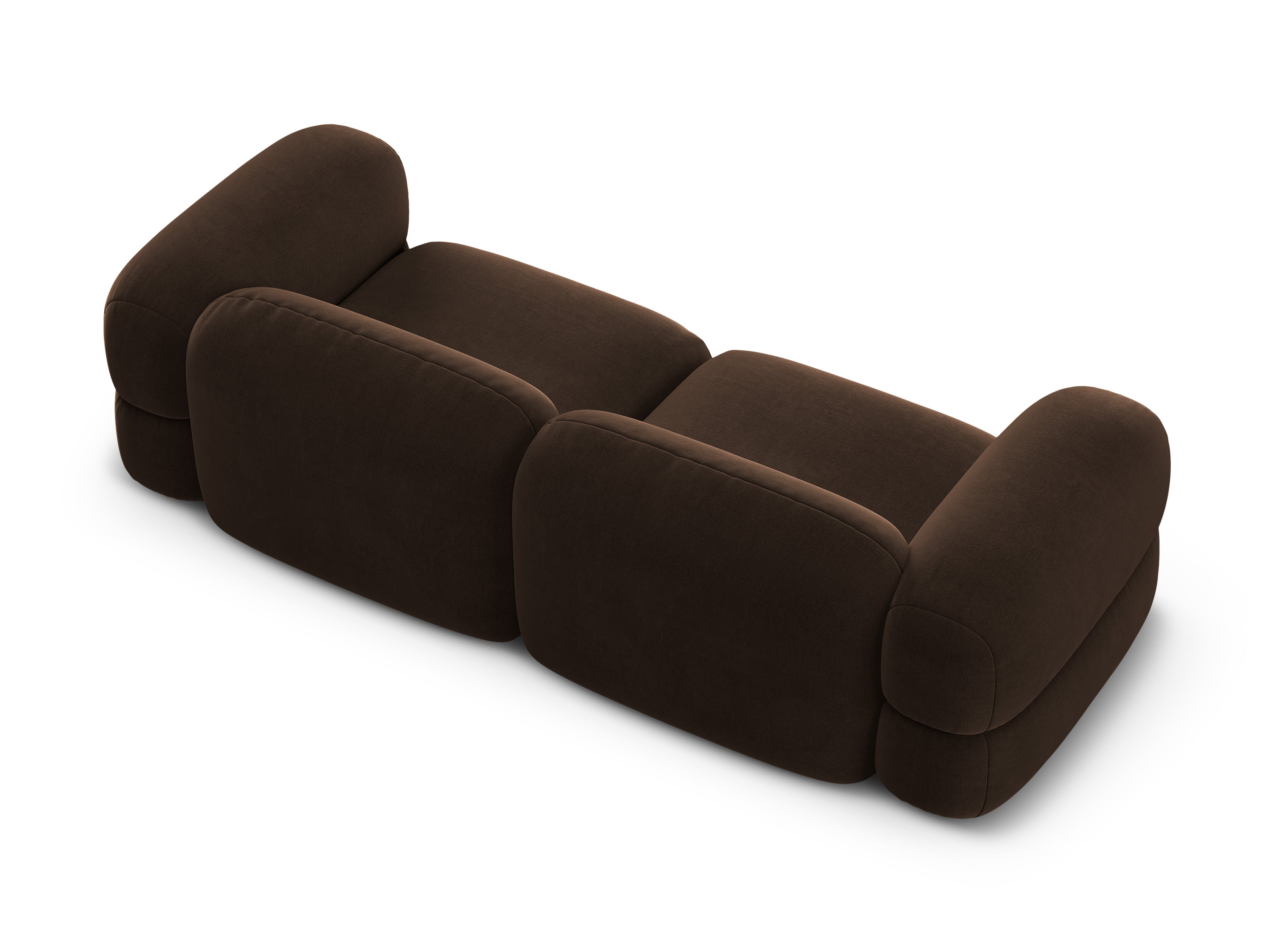 Sofa aus Samt für 4 Personen ROGER schokoladenbraun