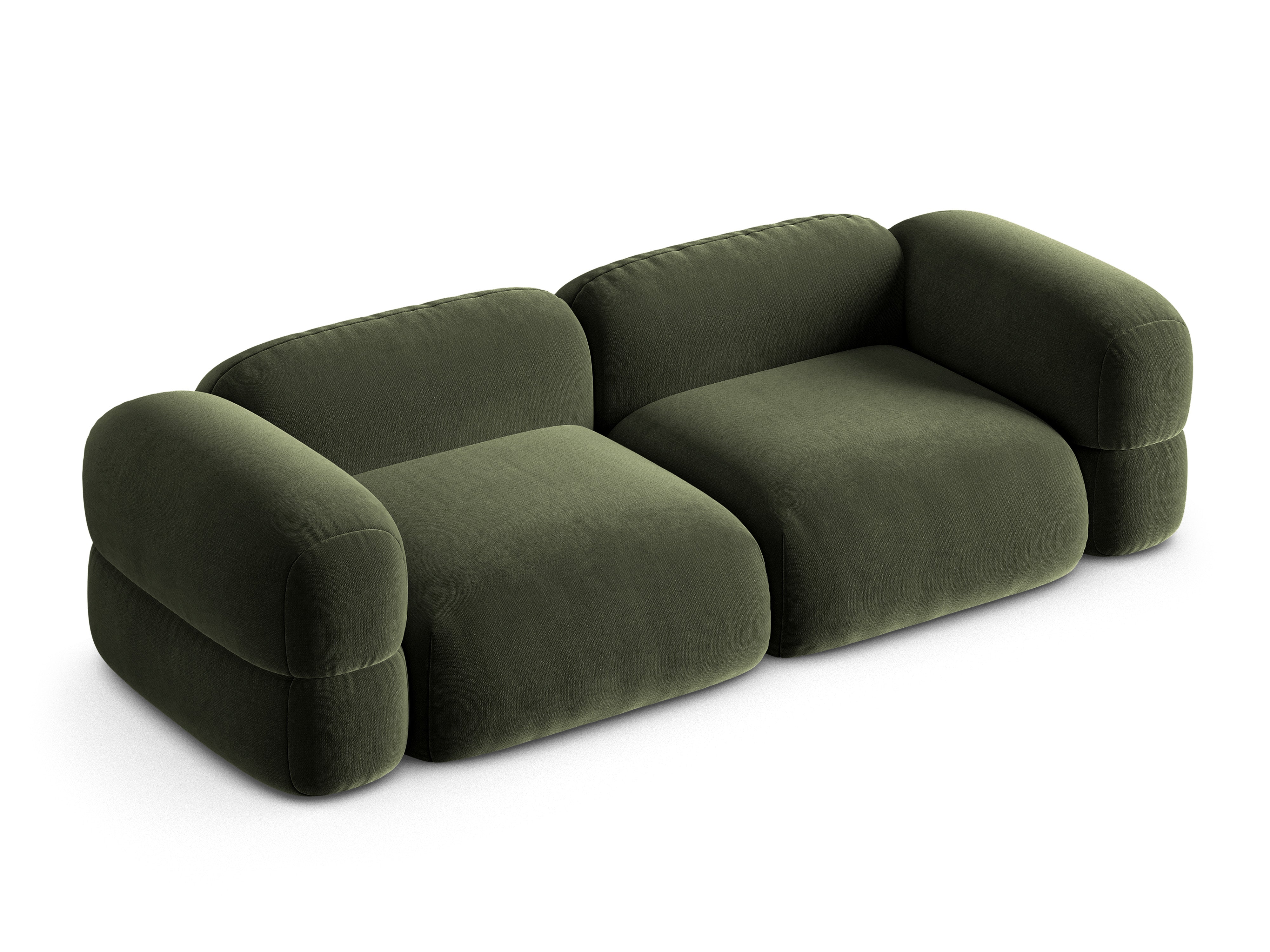 Velvet sofa for 4 people ROGER olive
