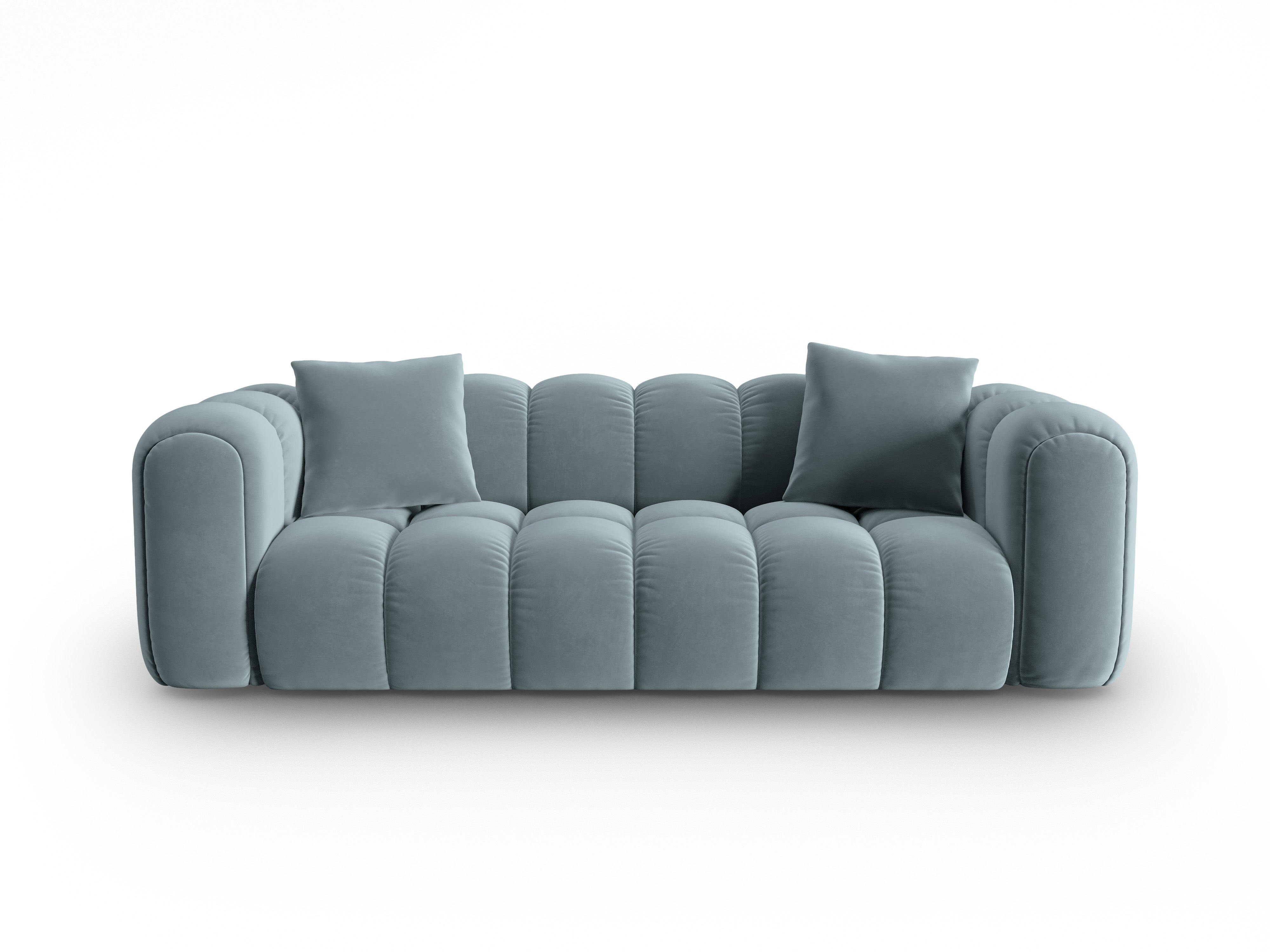 Velvet sofa for 4 people ASTRO light blue