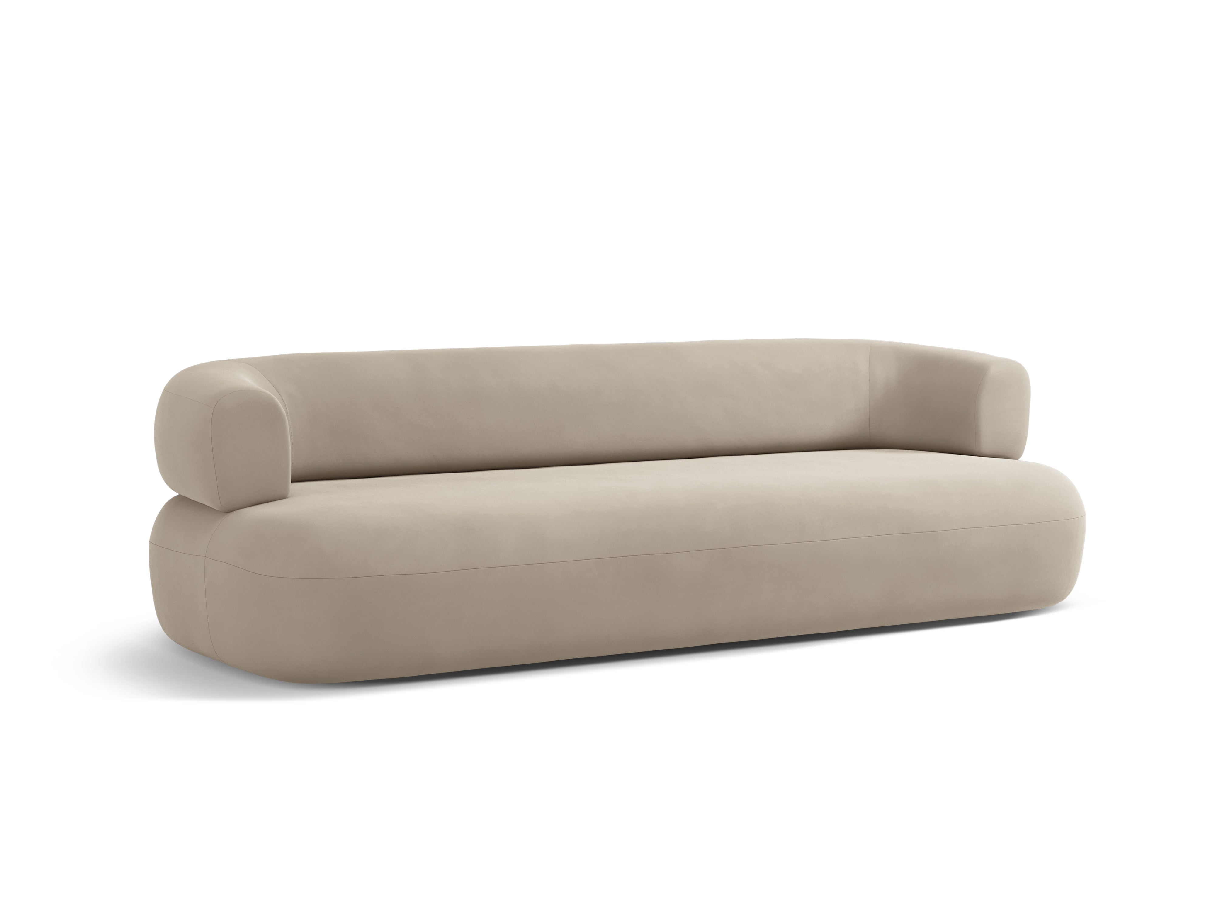 Sofa aus Samt für 4 Personen ALDRIN in Beige