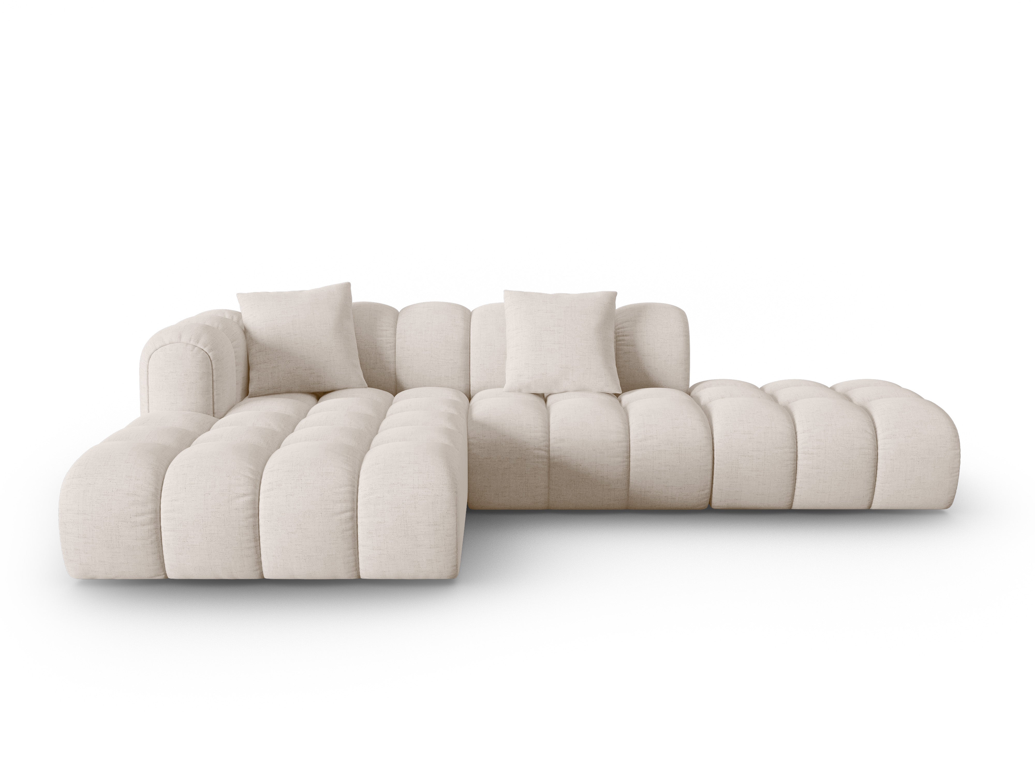 Left-facing open corner sofa ASTRO beige chenille