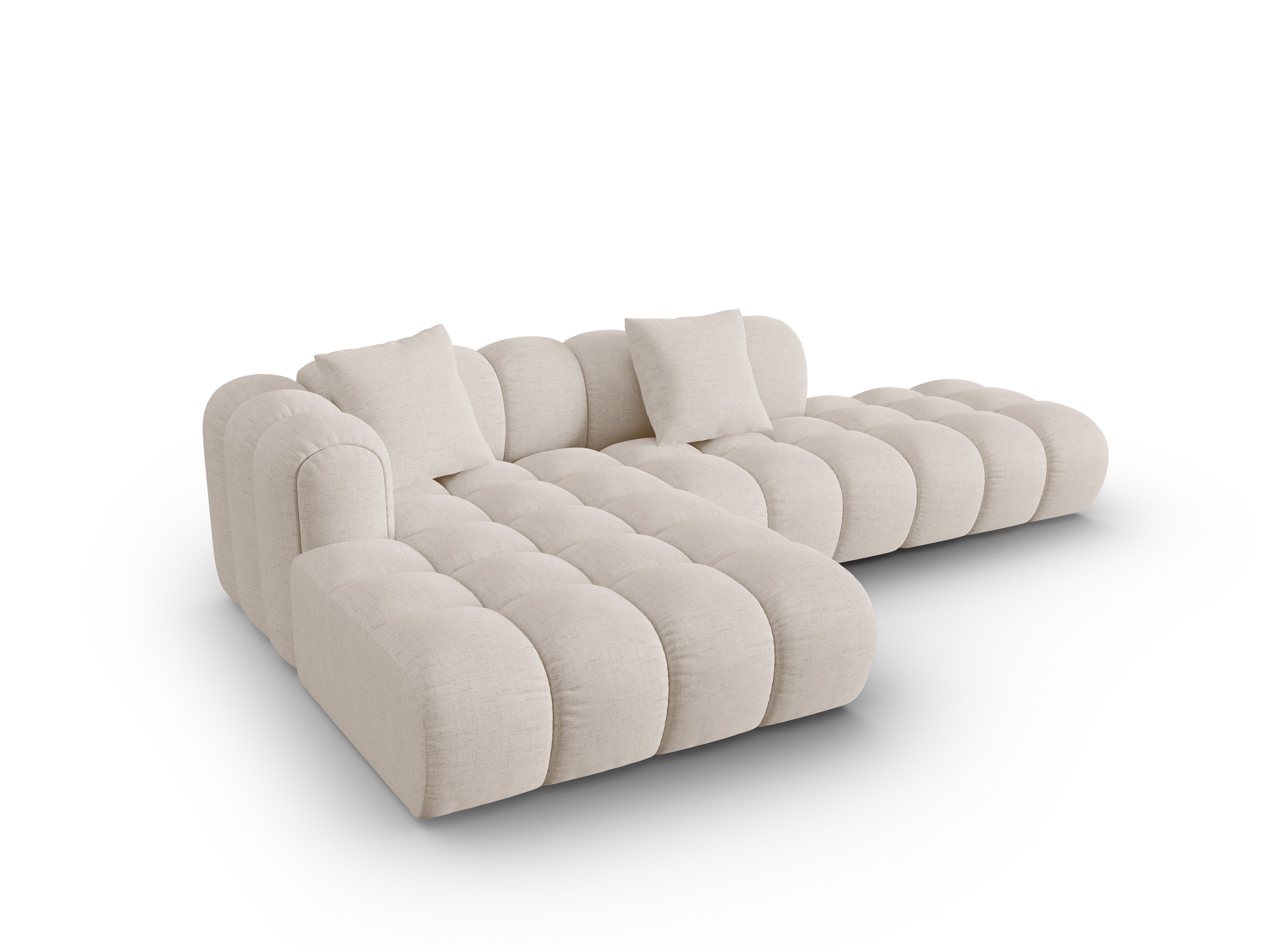 Left-facing open corner sofa ASTRO beige chenille
