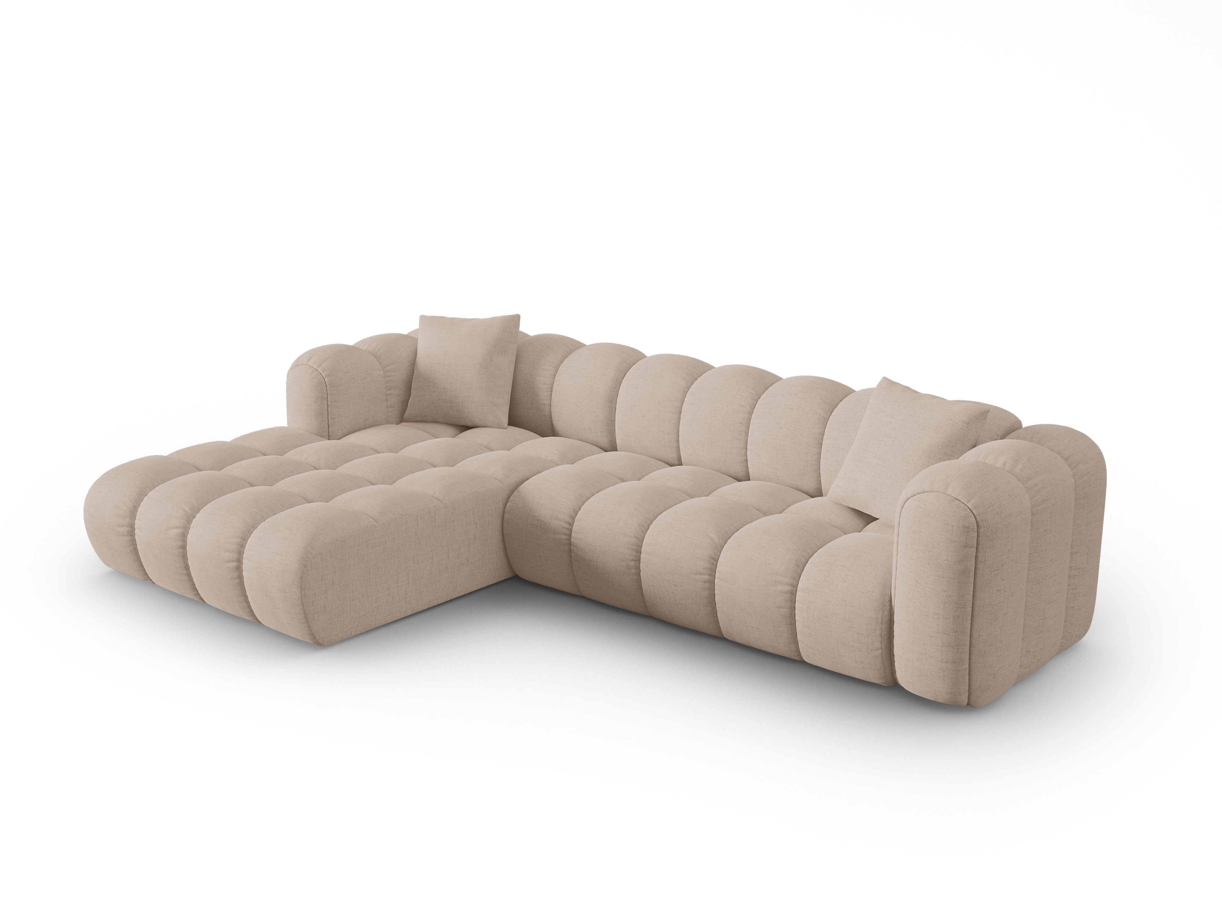 4-seater left-facing corner sofa ASTRO cappuccino chenille
