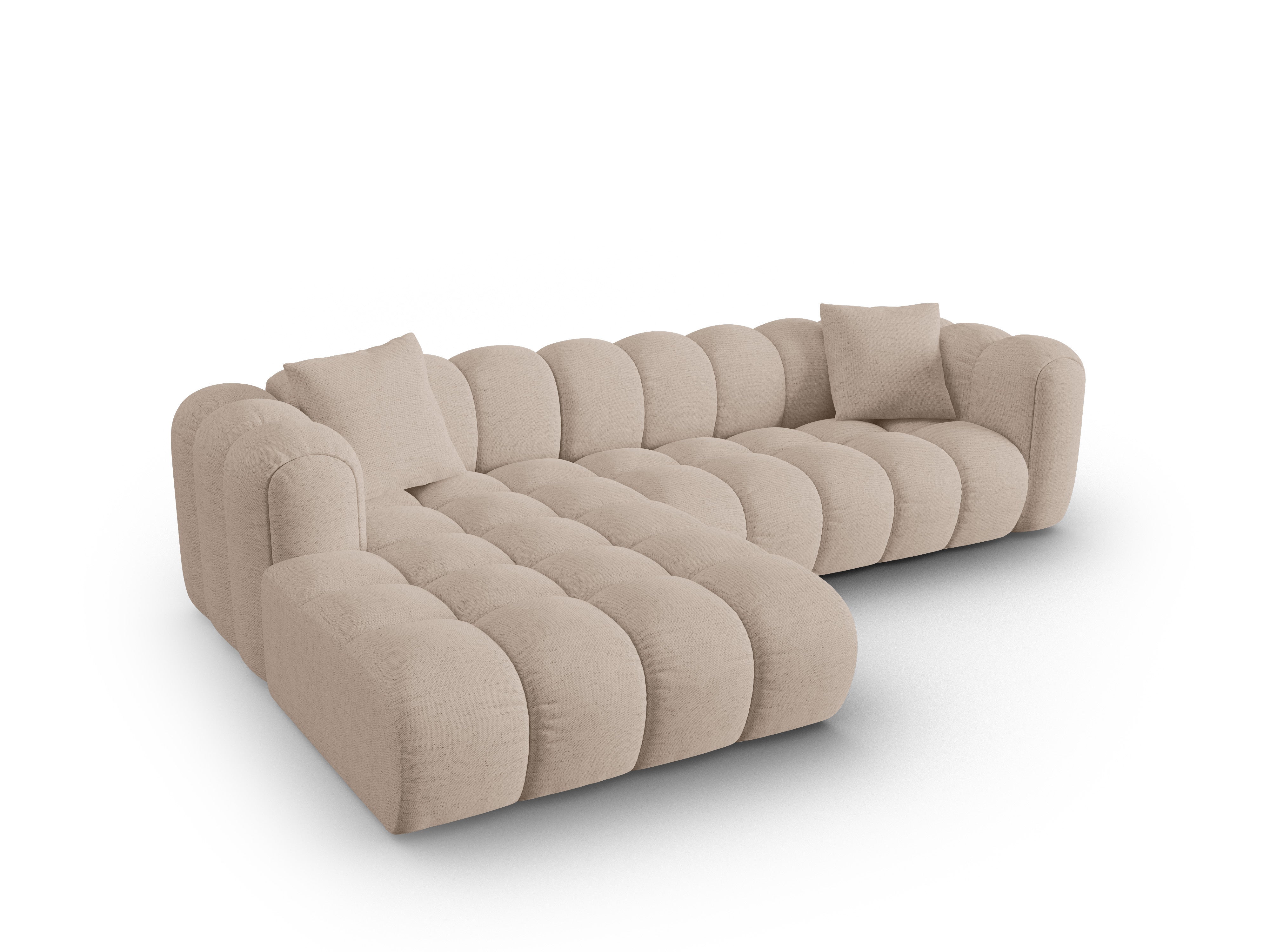 4-seater left-facing corner sofa ASTRO cappuccino chenille