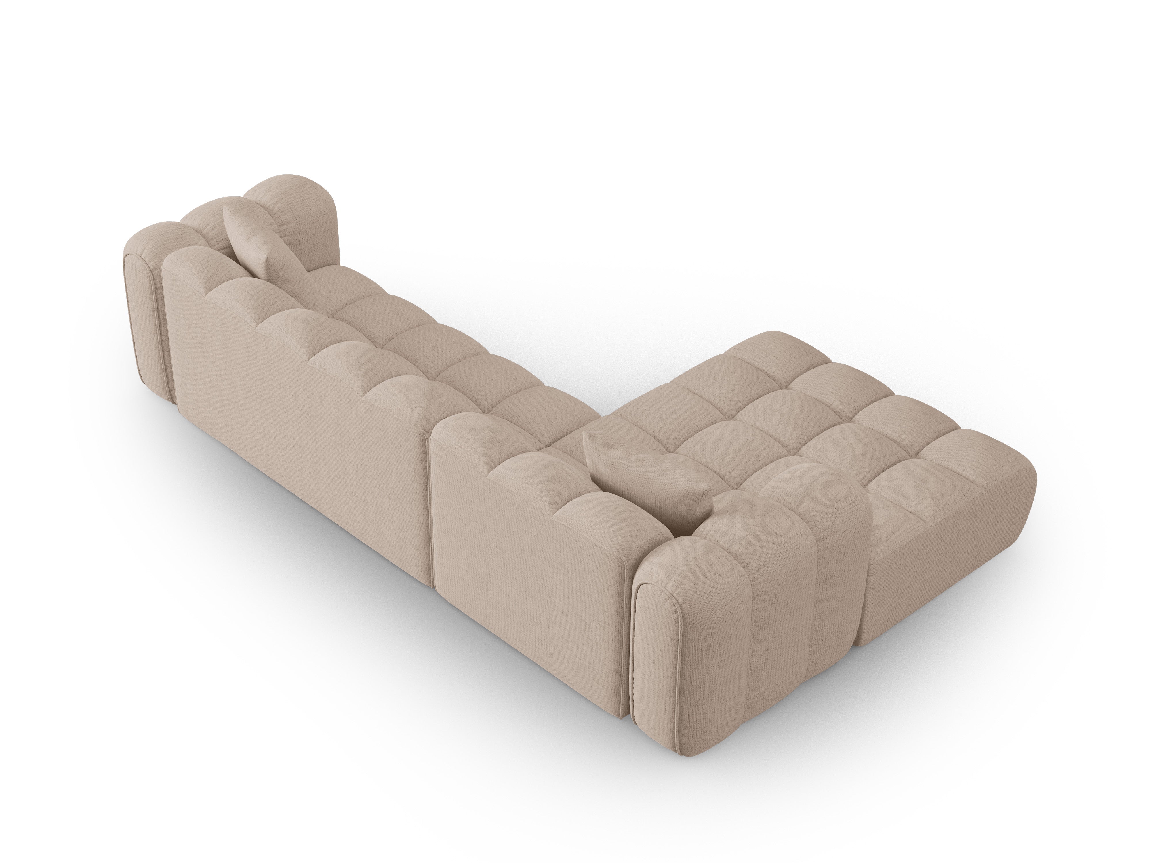 4-seater left-facing corner sofa ASTRO cappuccino chenille