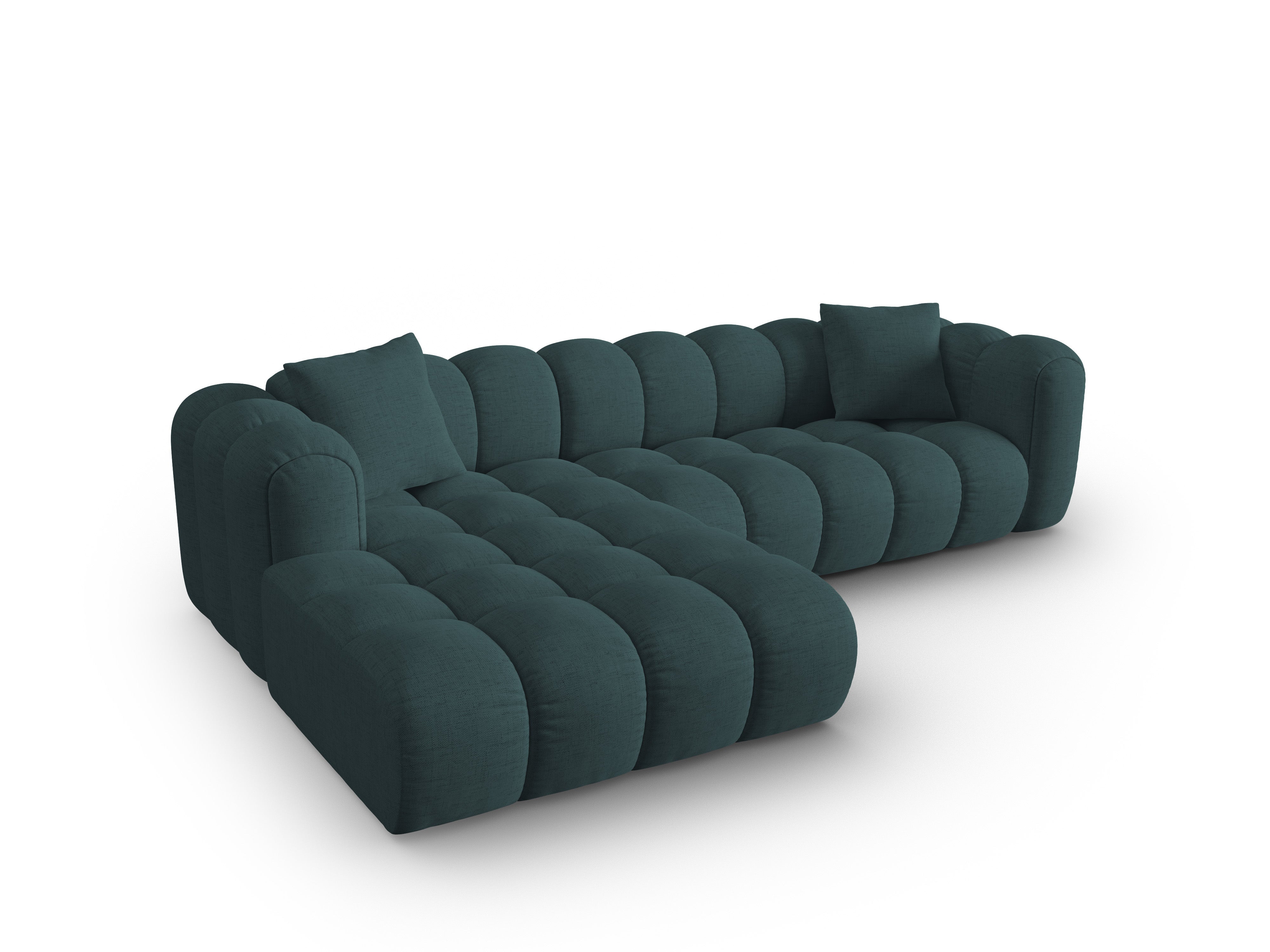 4-seater left-facing corner sofa ASTRO turquoise chenille