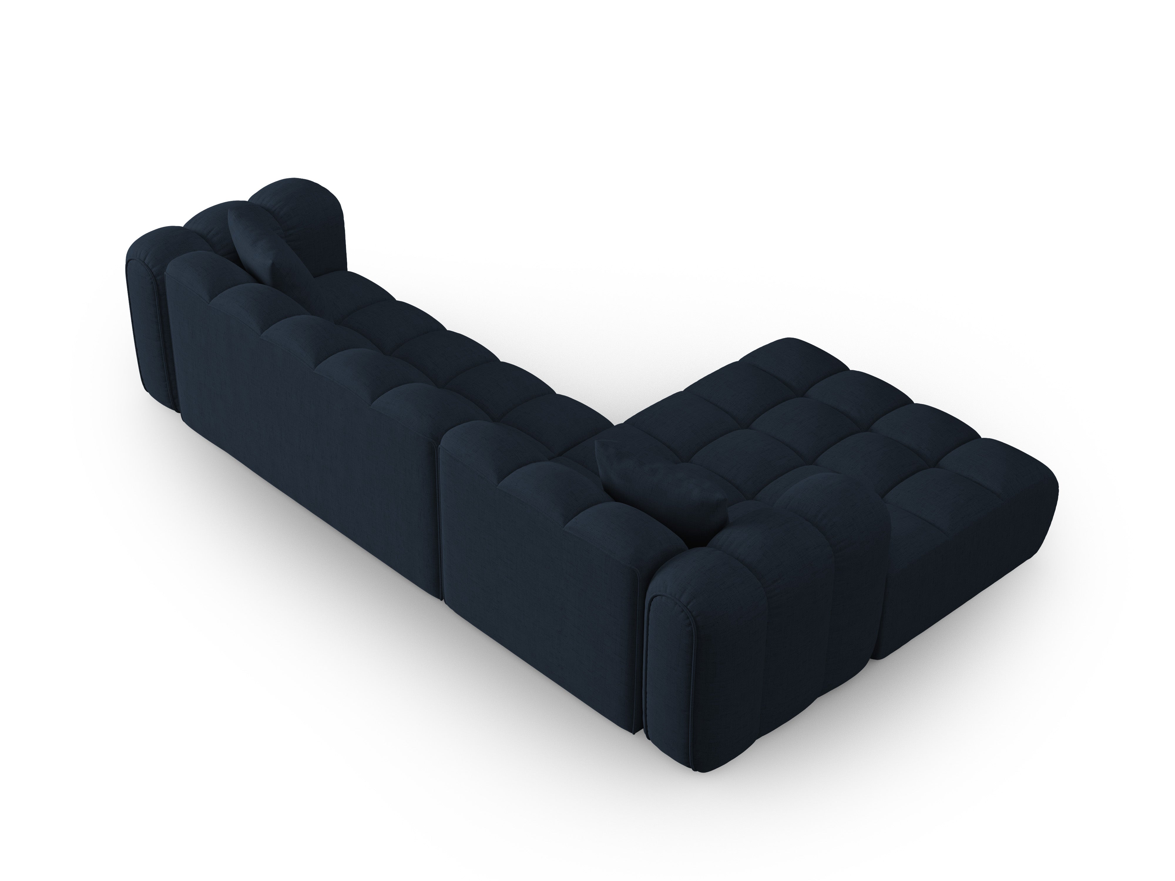4-seater left-facing corner sofa ASTRO royal navy chenille
