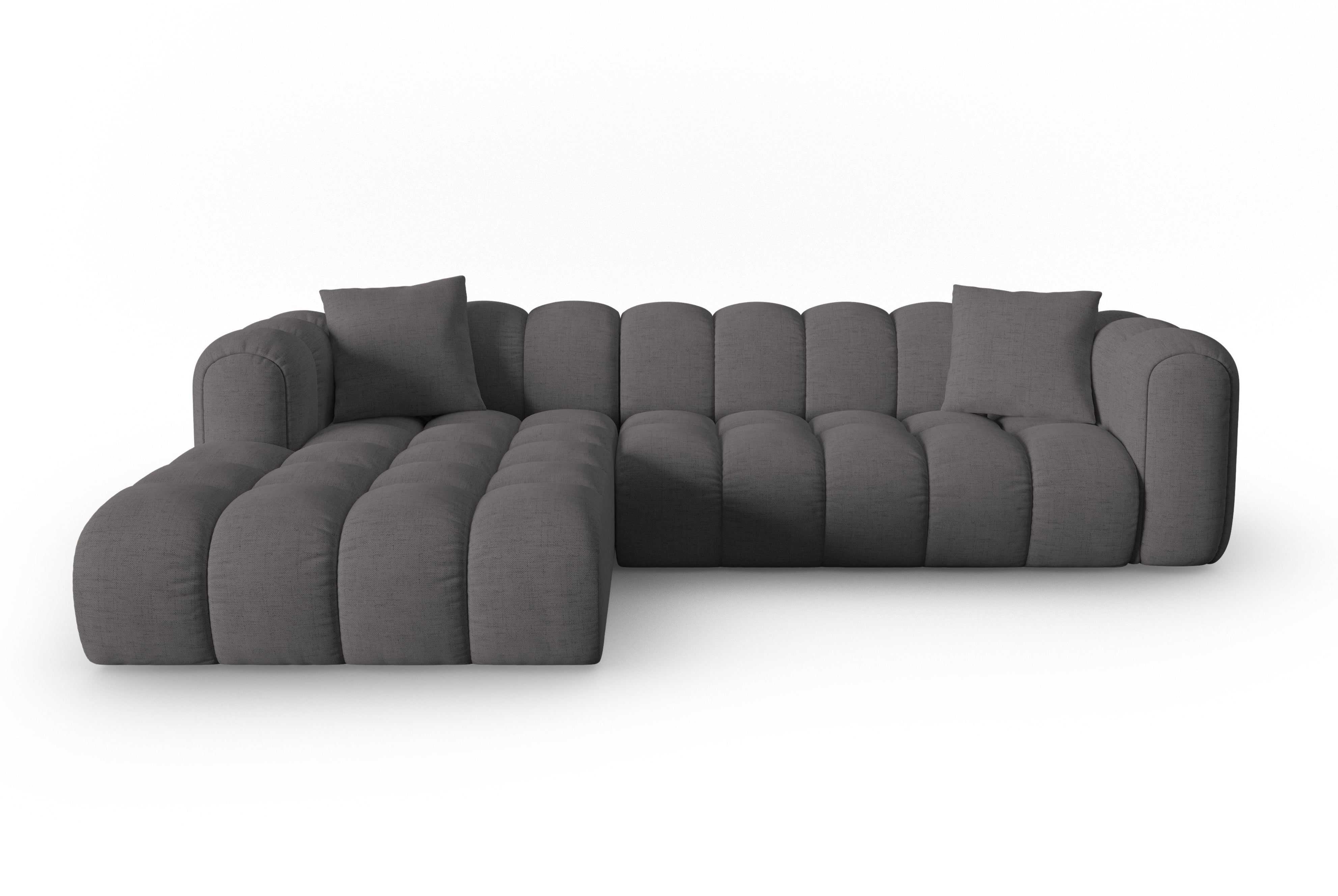 4-seater left-facing corner sofa ASTRO gray chenille