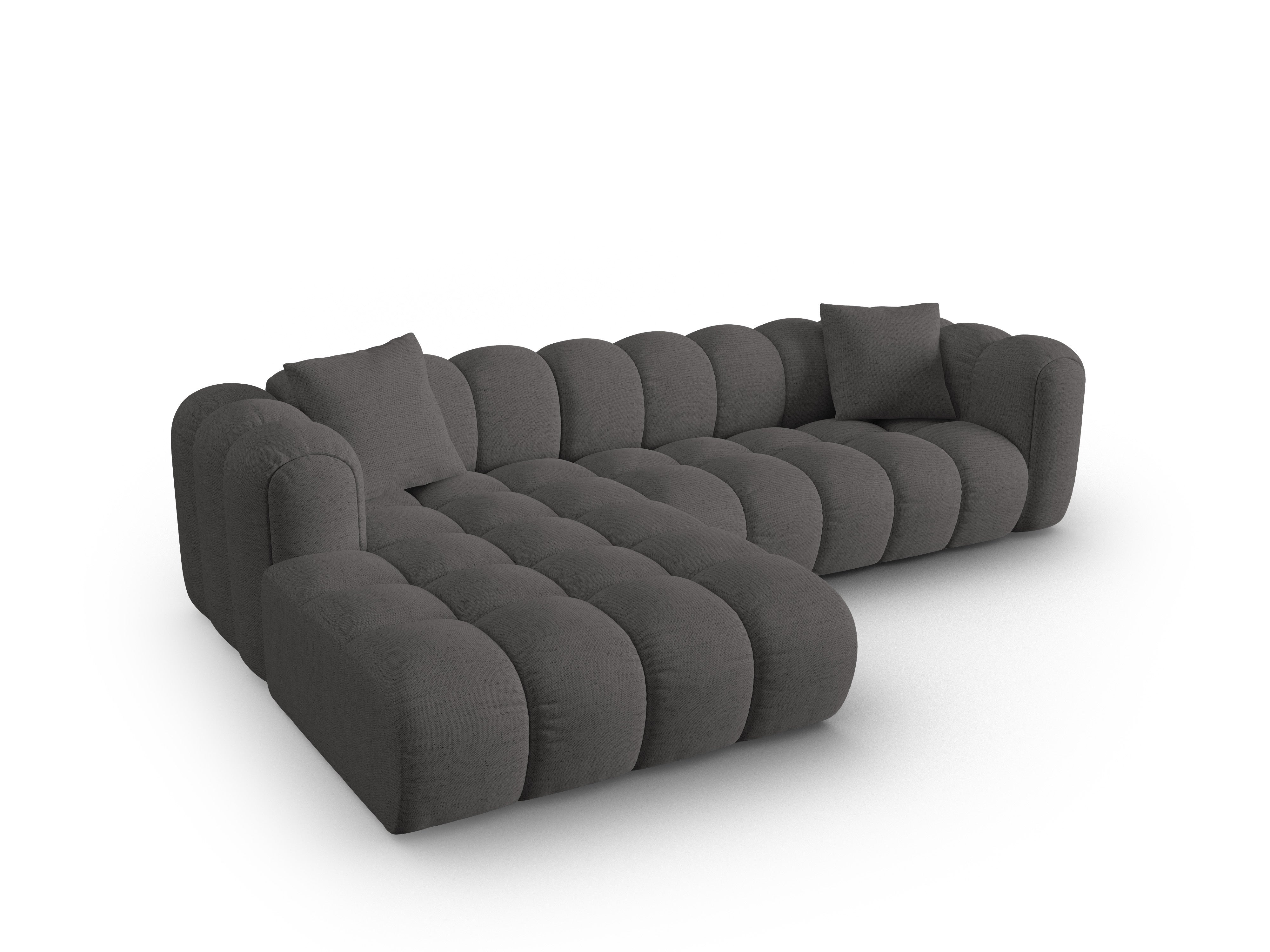 4-seater left-facing corner sofa ASTRO gray chenille