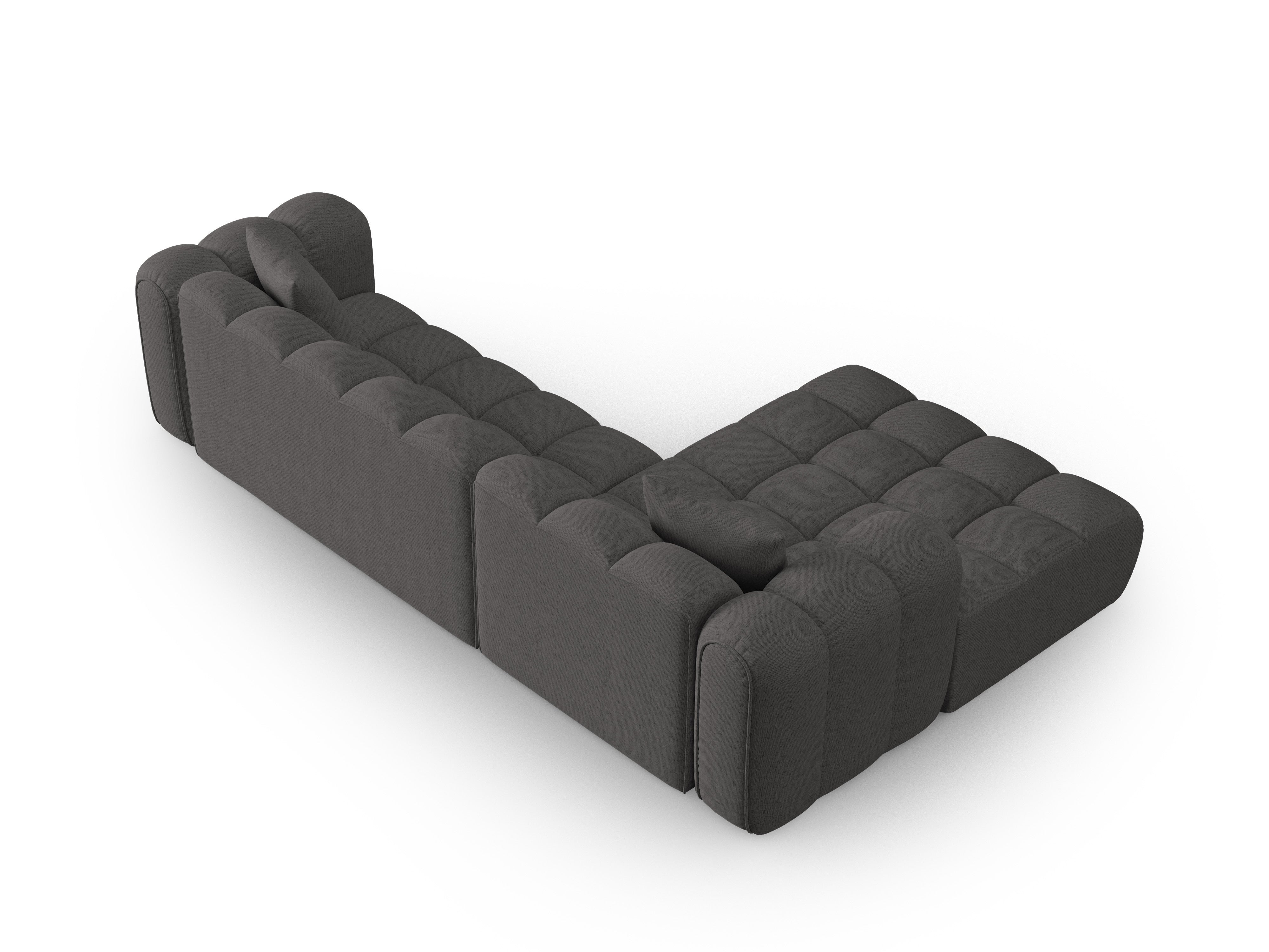 4-seater left-facing corner sofa ASTRO gray chenille