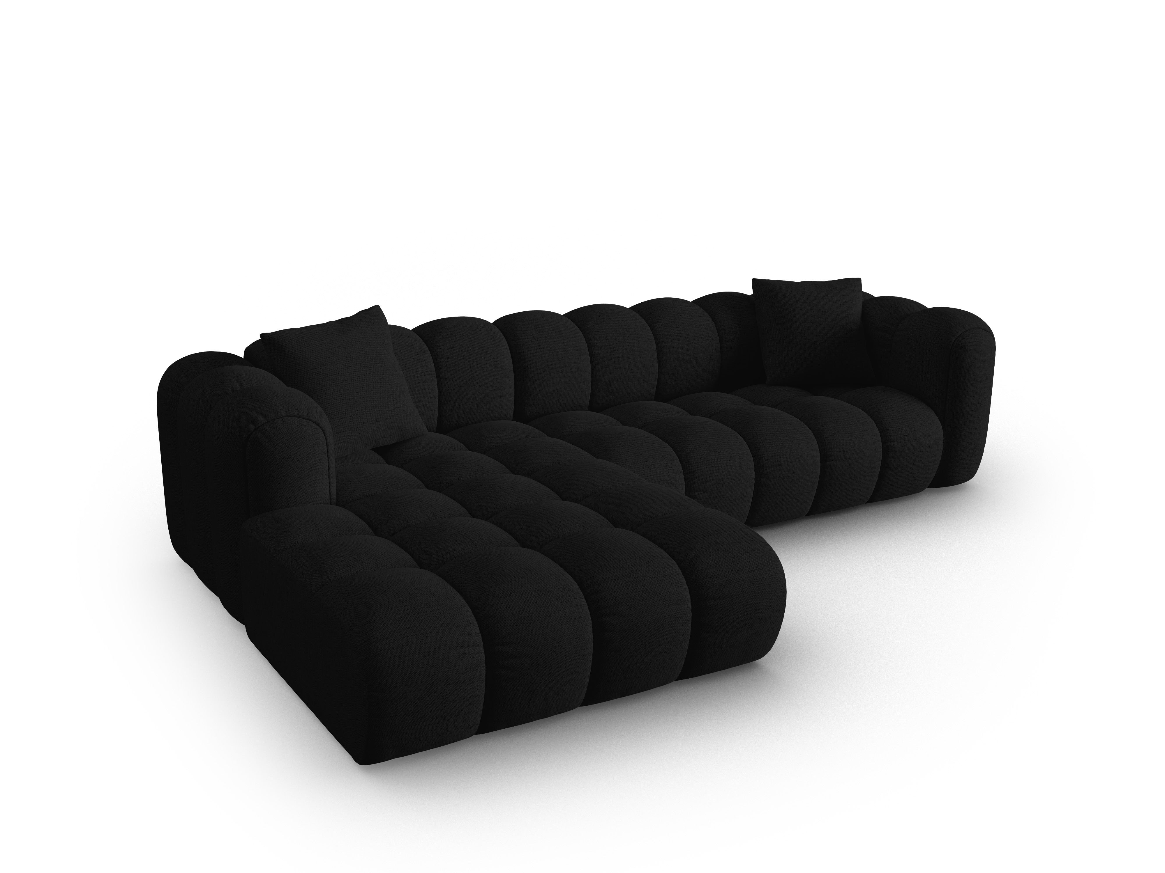 4-sitziger linker Ecksofa ASTRO schwarzer Chenille