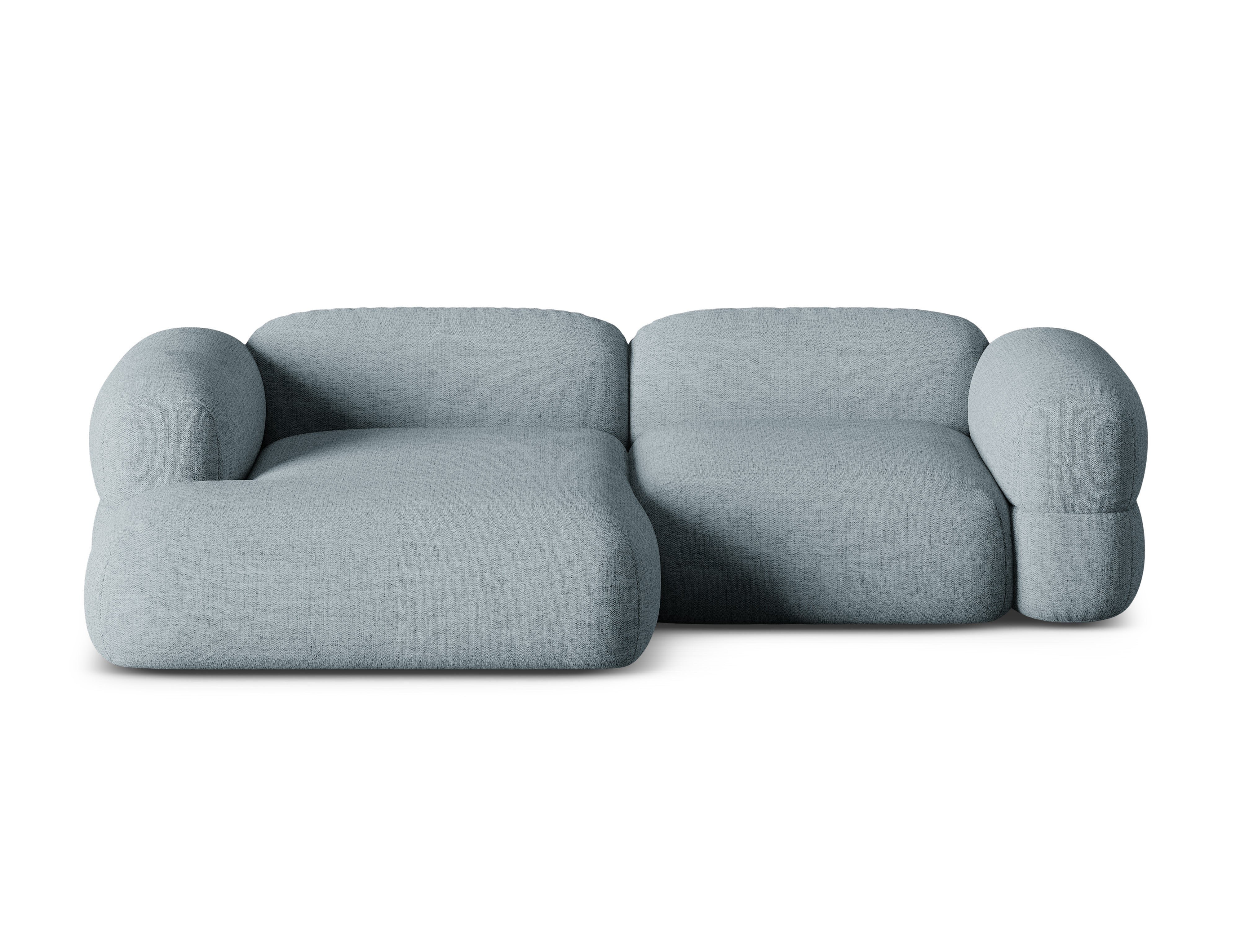 Left-sided corner sofa ROGER blue chenille