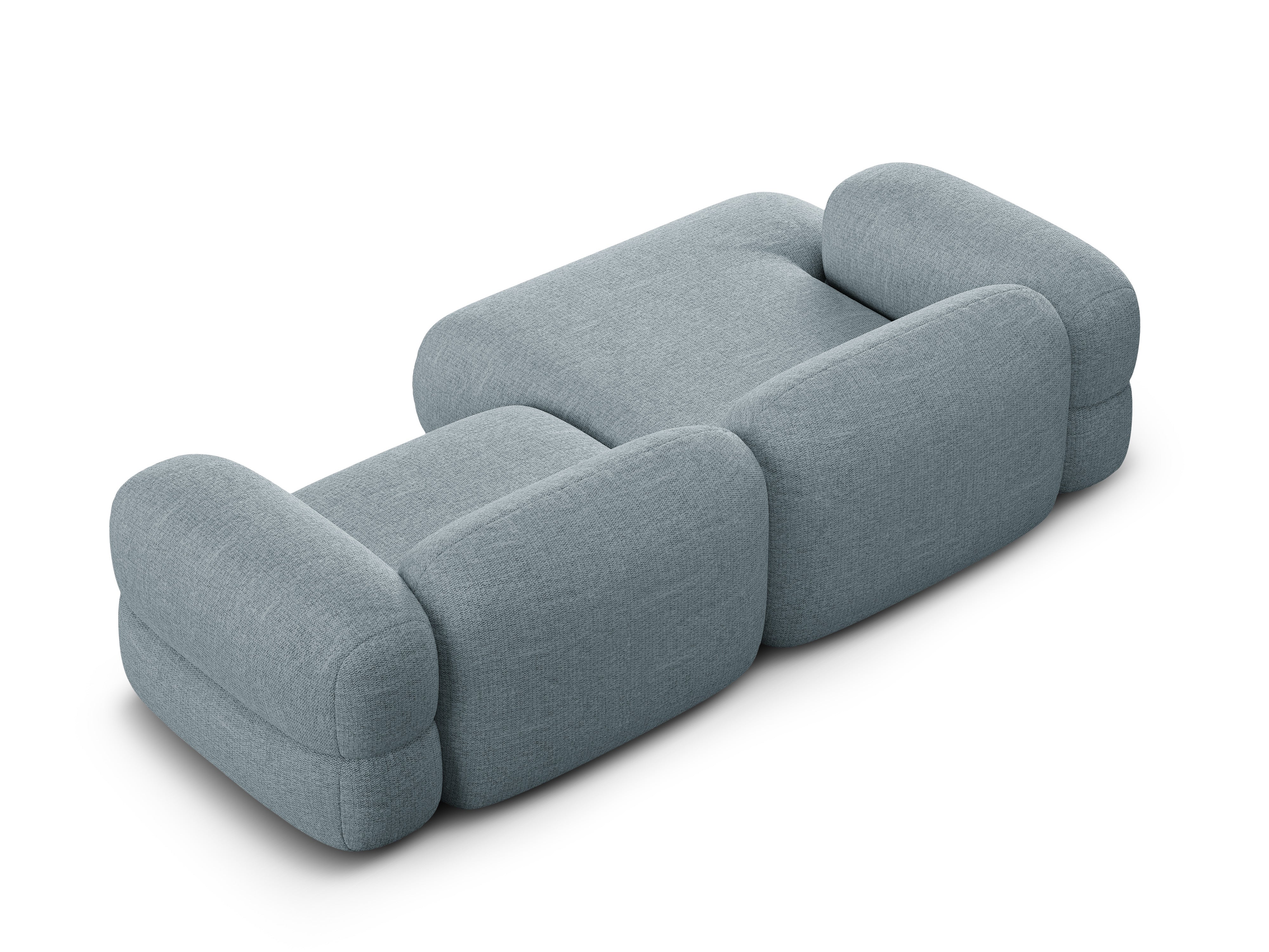 Left-sided corner sofa ROGER blue chenille