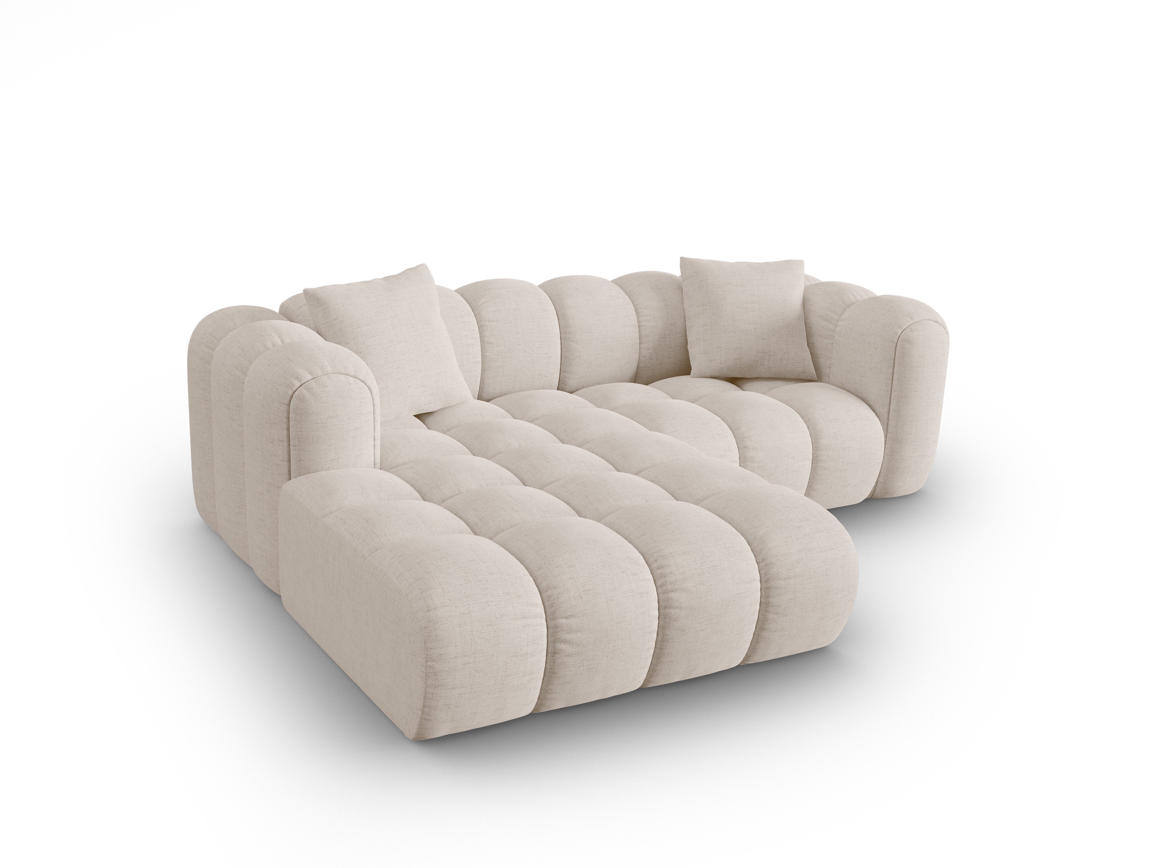 Left-facing 3-seater corner sofa ASTRO beige chenille