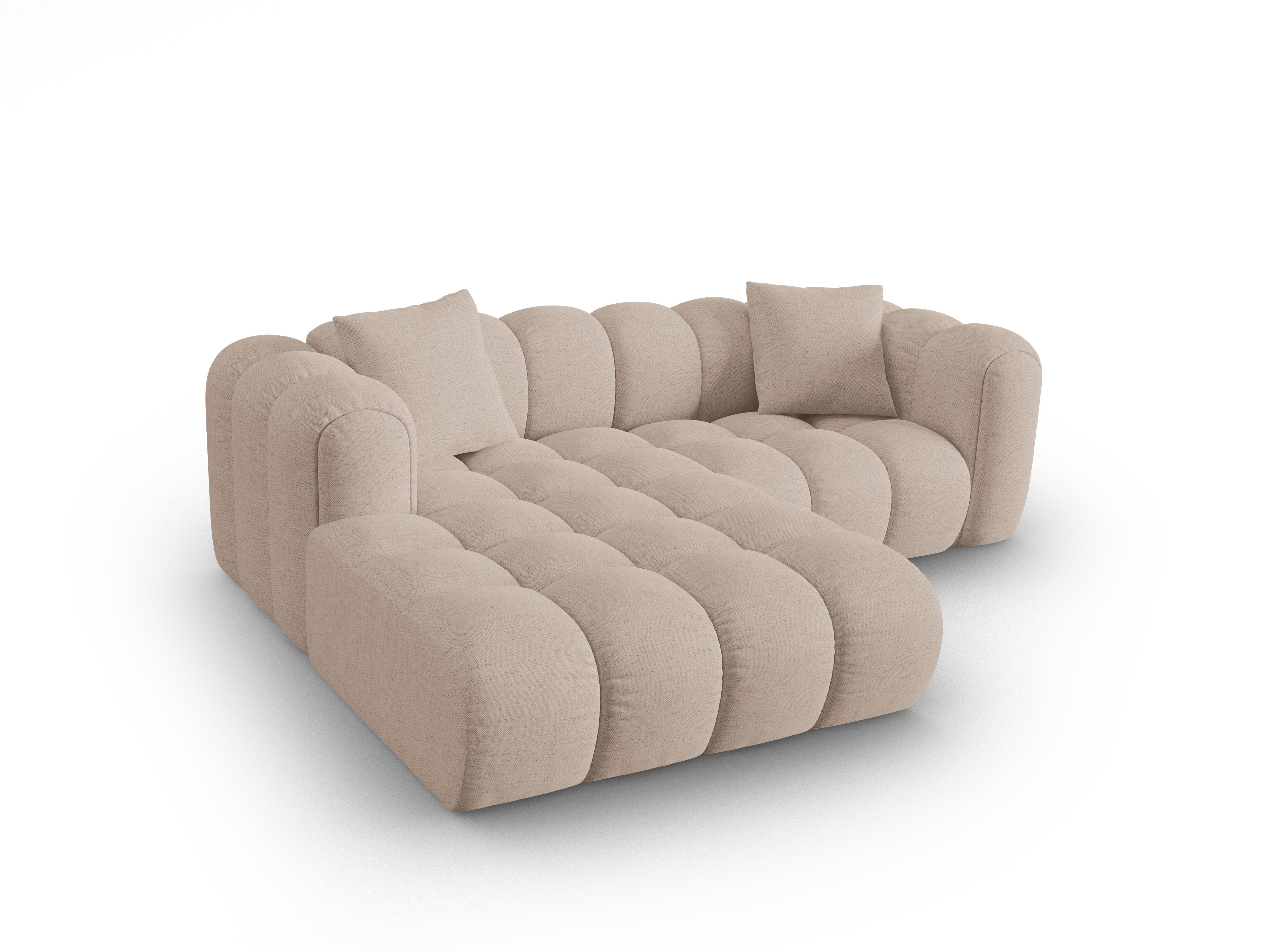 3-sitzige linke Eckcouch ASTRO cappuccino Chenille