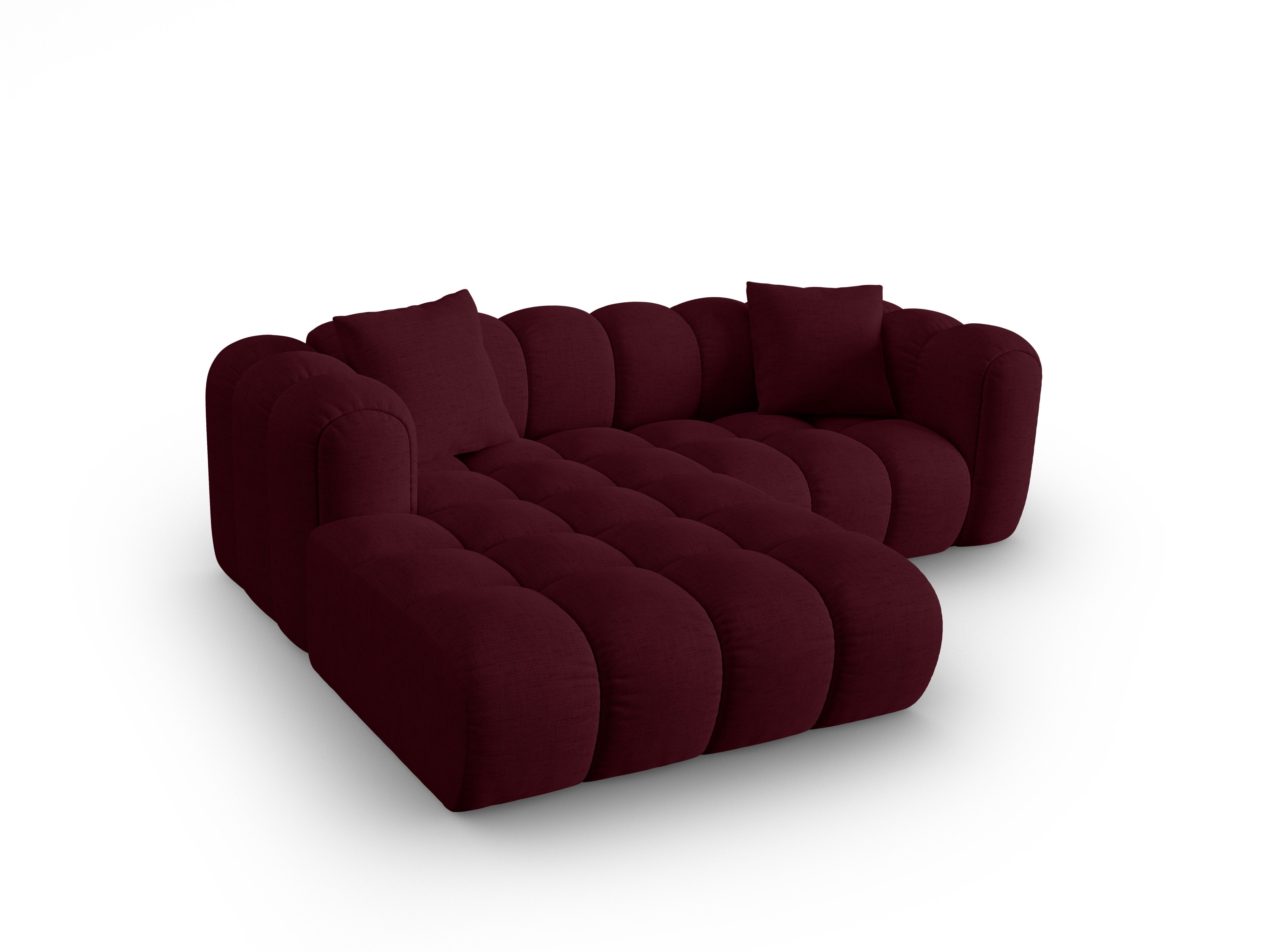 Left-facing 3-seater corner sofa ASTRO burgundy chenille