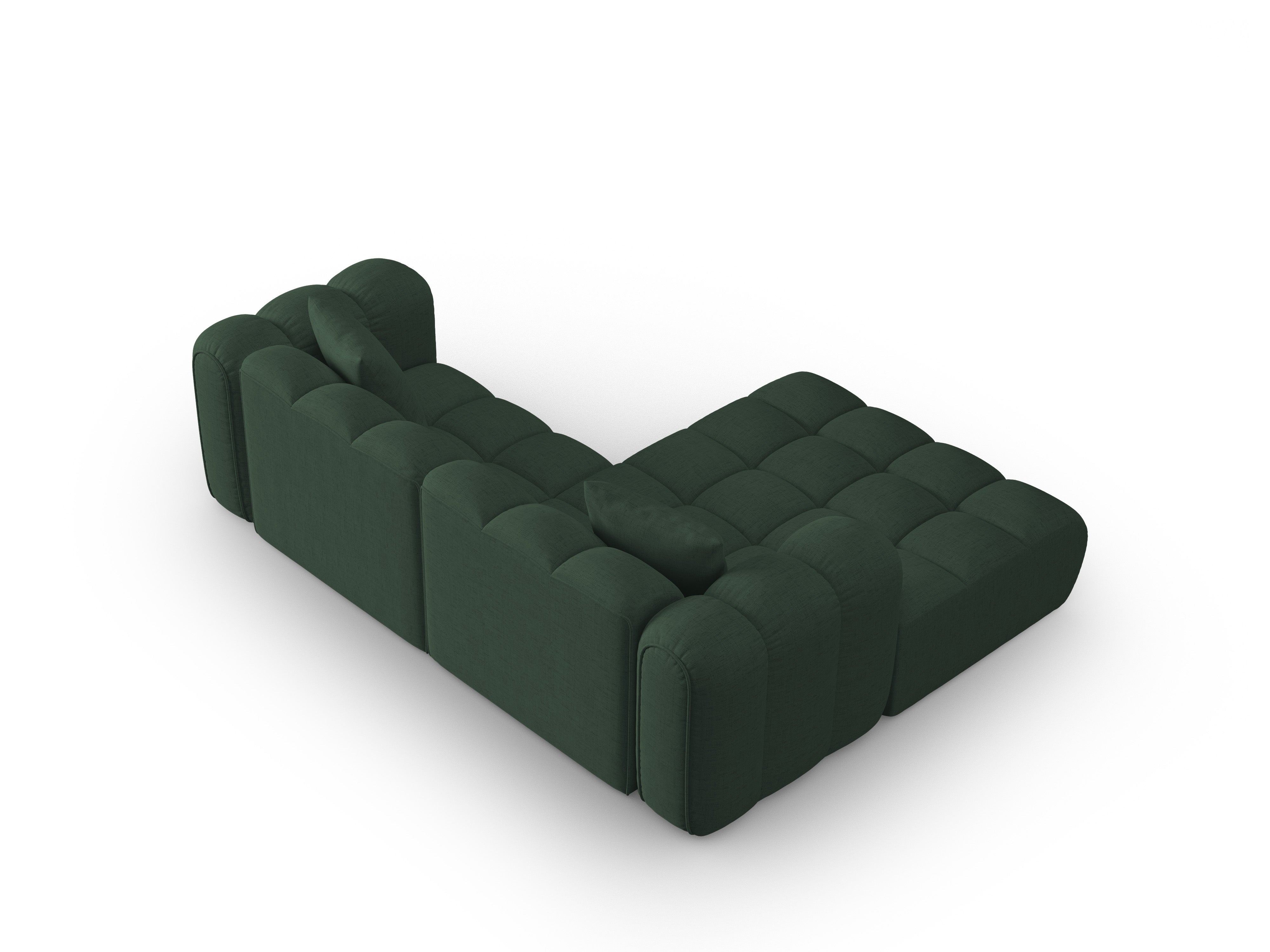 3-sitziger linker Ecksofa ASTRO meergrün Chenille